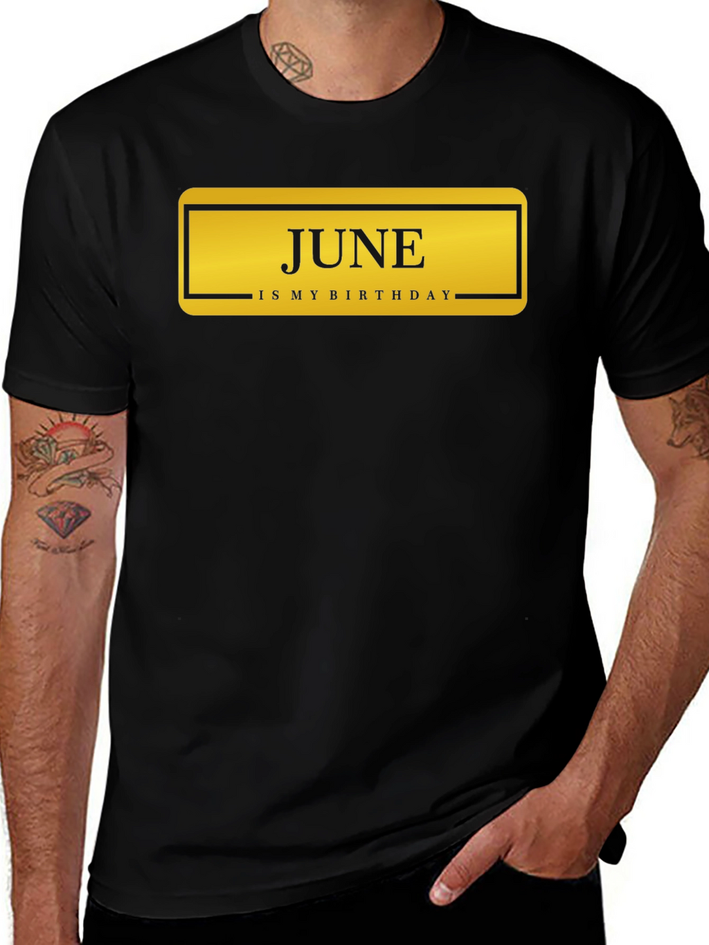 June Birthday T-Shirt - Black Graphic Tee