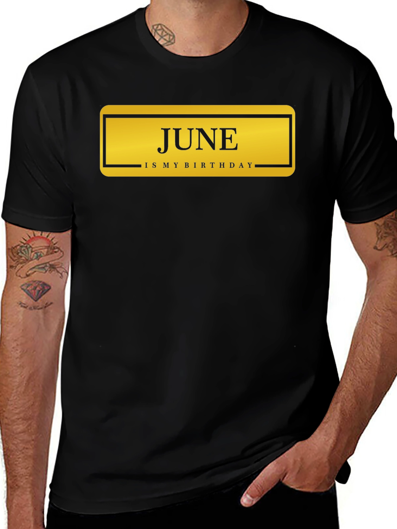 June Birthday T-Shirt - Black Graphic Tee