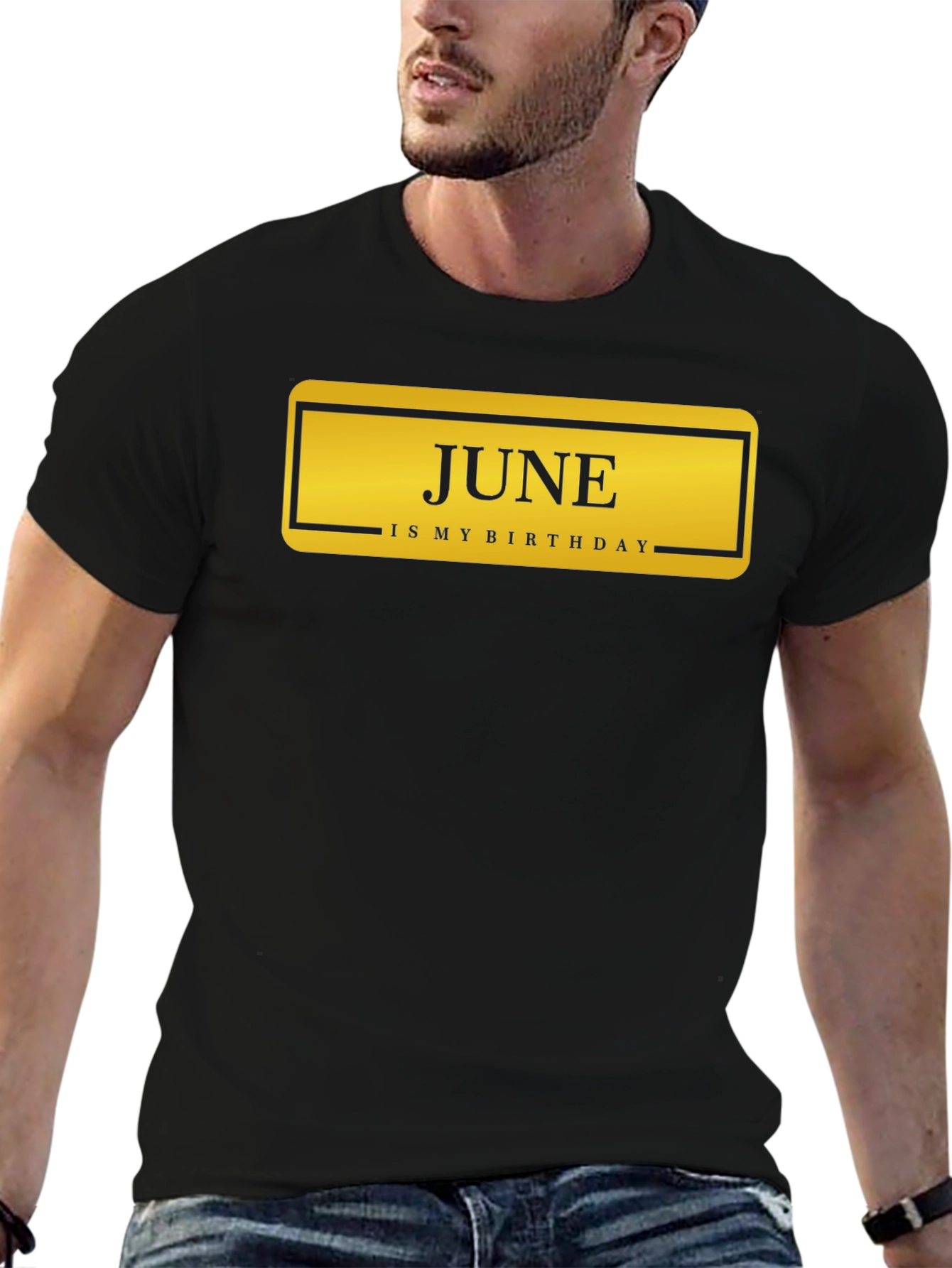 June Birthday T-Shirt - Black Graphic Tee