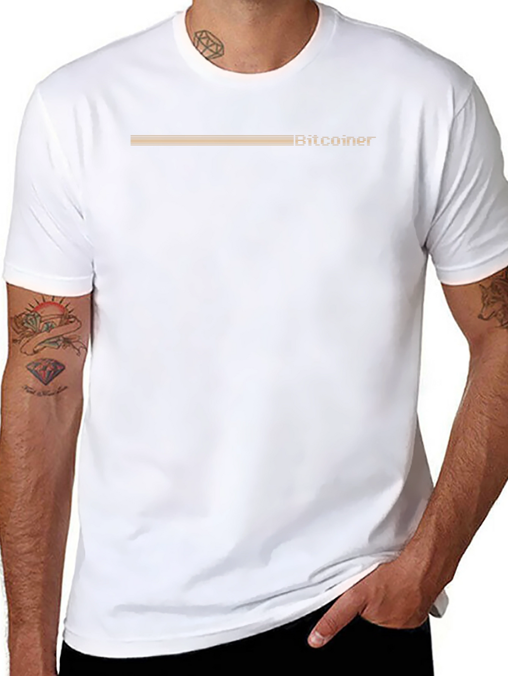 Bitcoiner Retro Stripe T-Shirt - Black