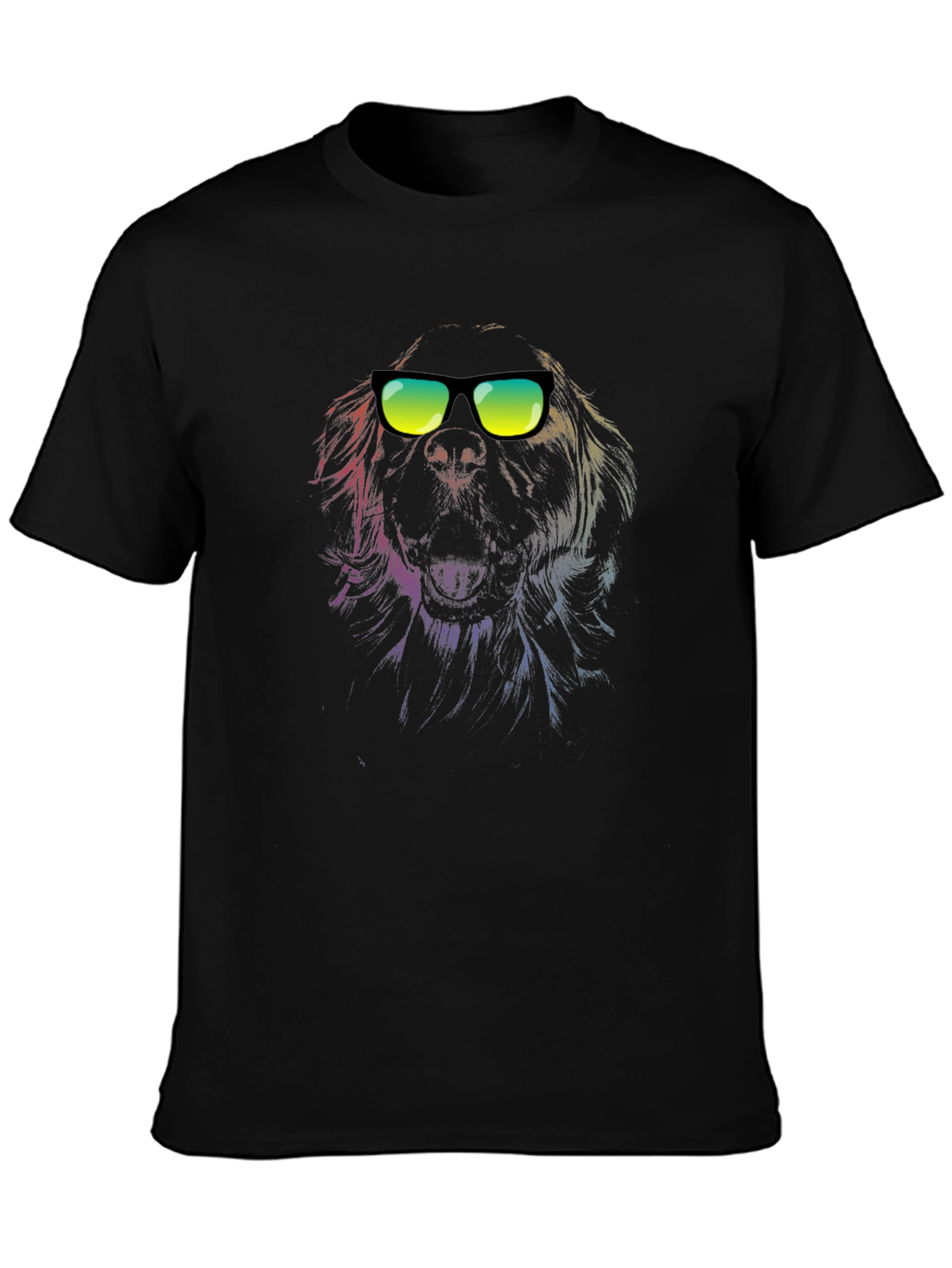 Cool Dog Graphic Tee - Black Cotton T-Shirt