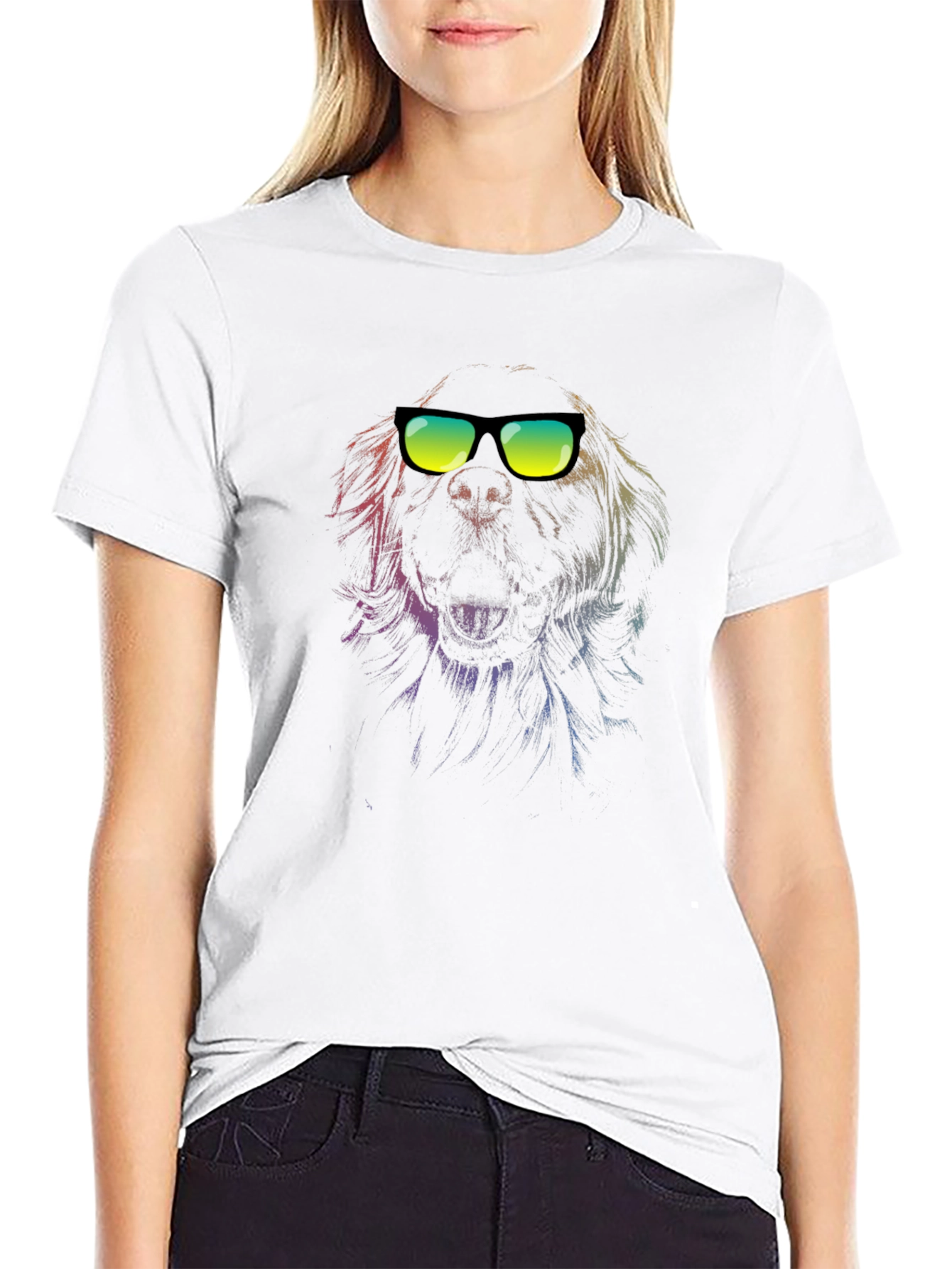 Cool Dog Graphic Tee - Black Cotton T-Shirt