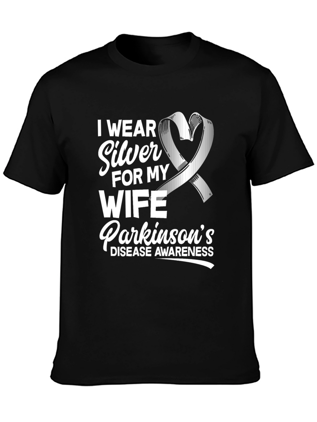 Parkinsons Awareness T-Shirt - Silver Ribbon
