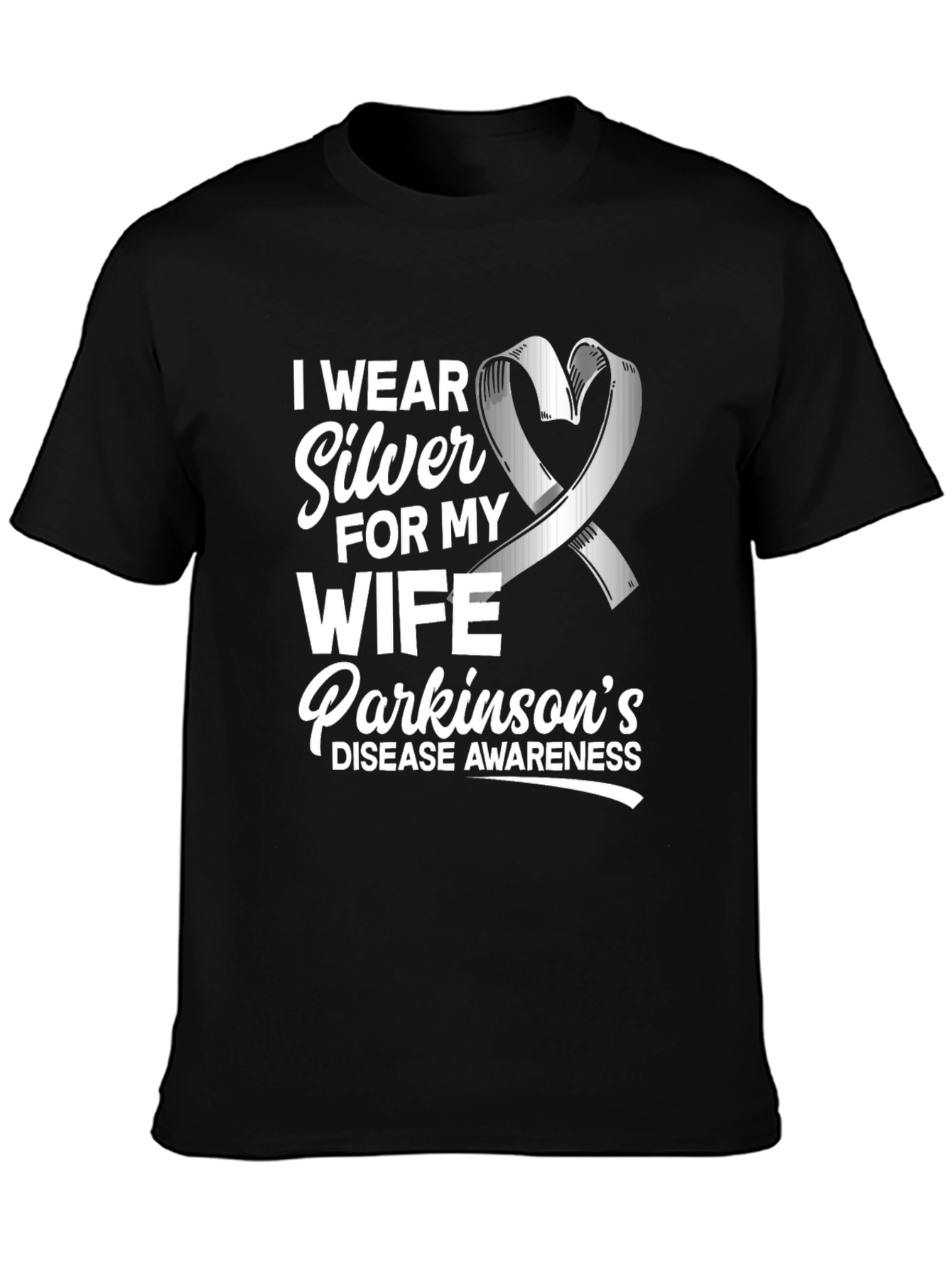 Parkinsons Awareness T-Shirt - Silver Ribbon