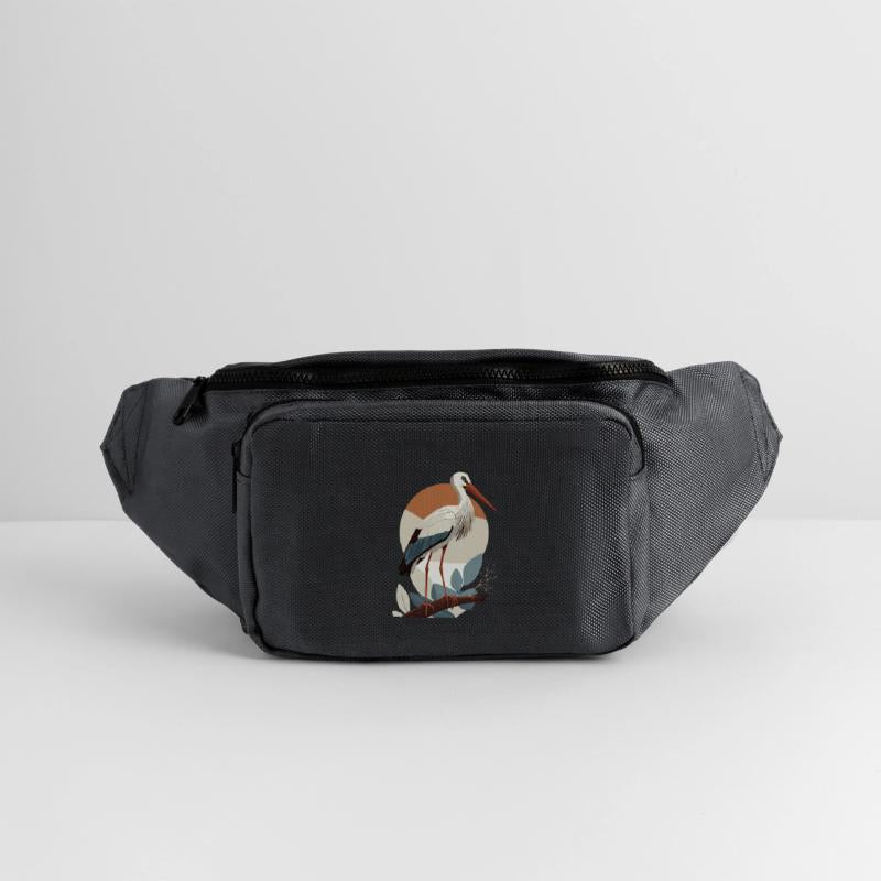 Elegant Stork Illustration for Nature Apparel