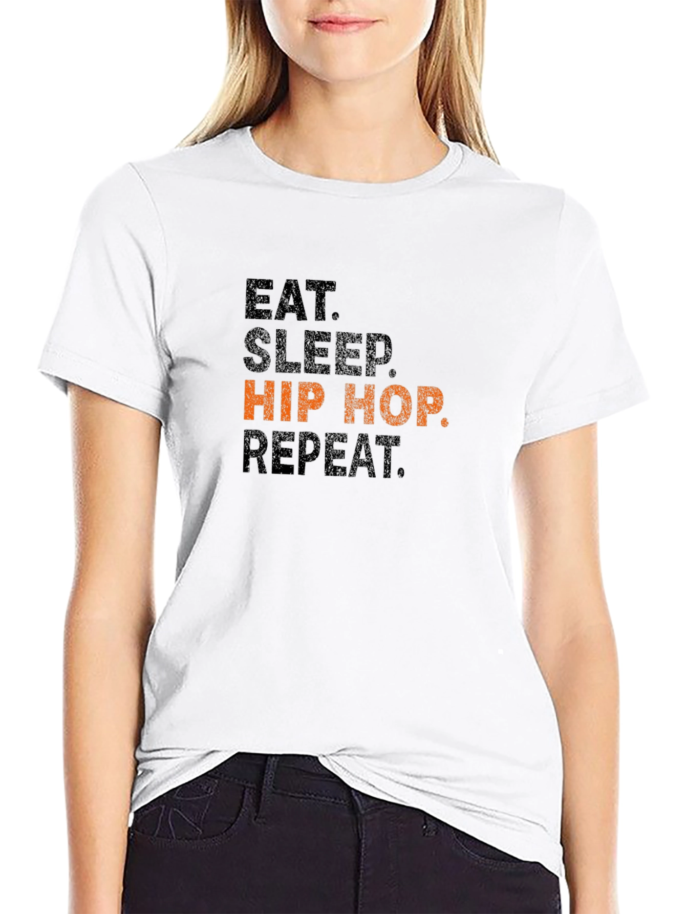 Eat Sleep Hip Hop Repeat Black T-Shirt