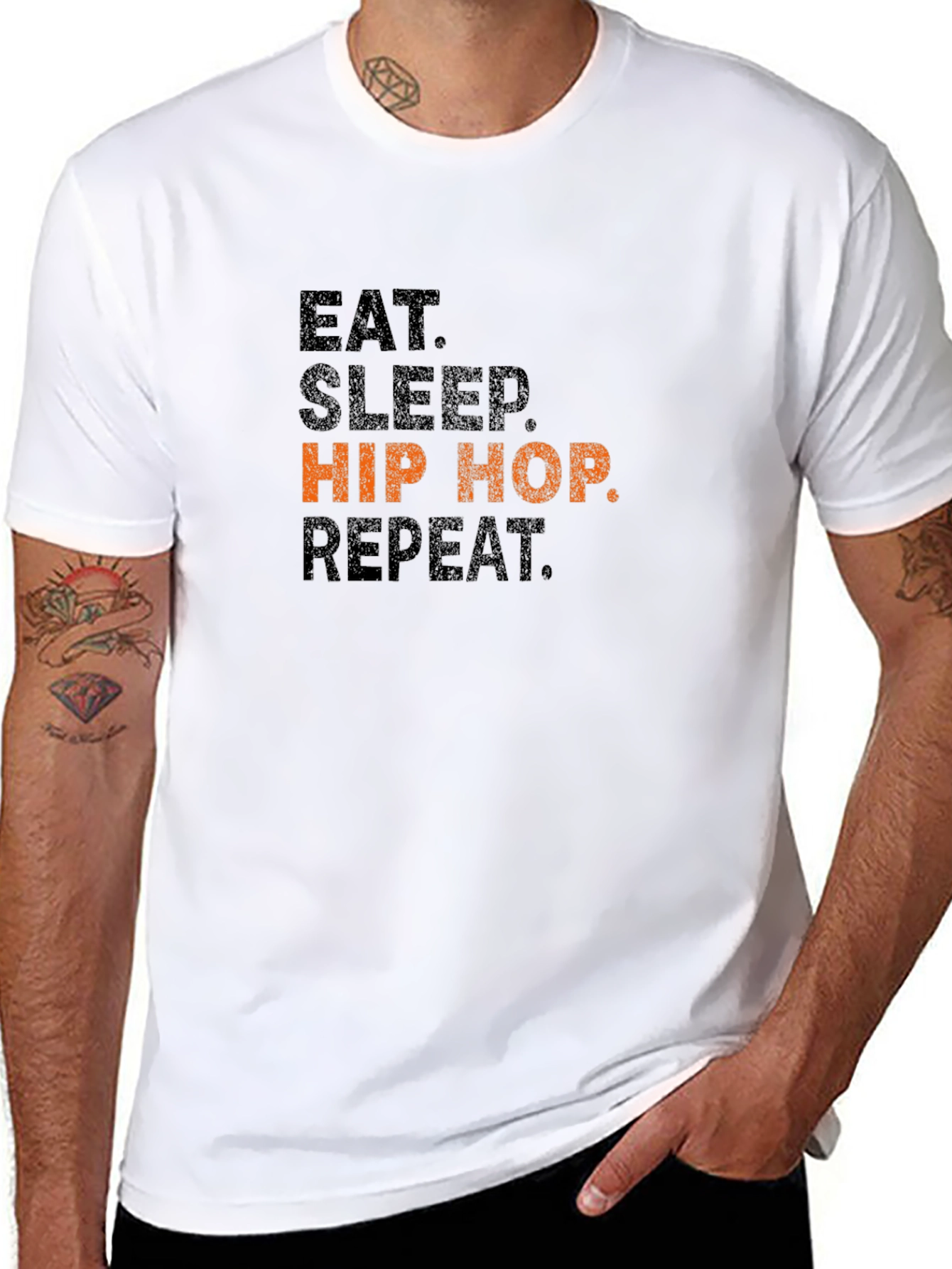 Eat Sleep Hip Hop Repeat Black T-Shirt