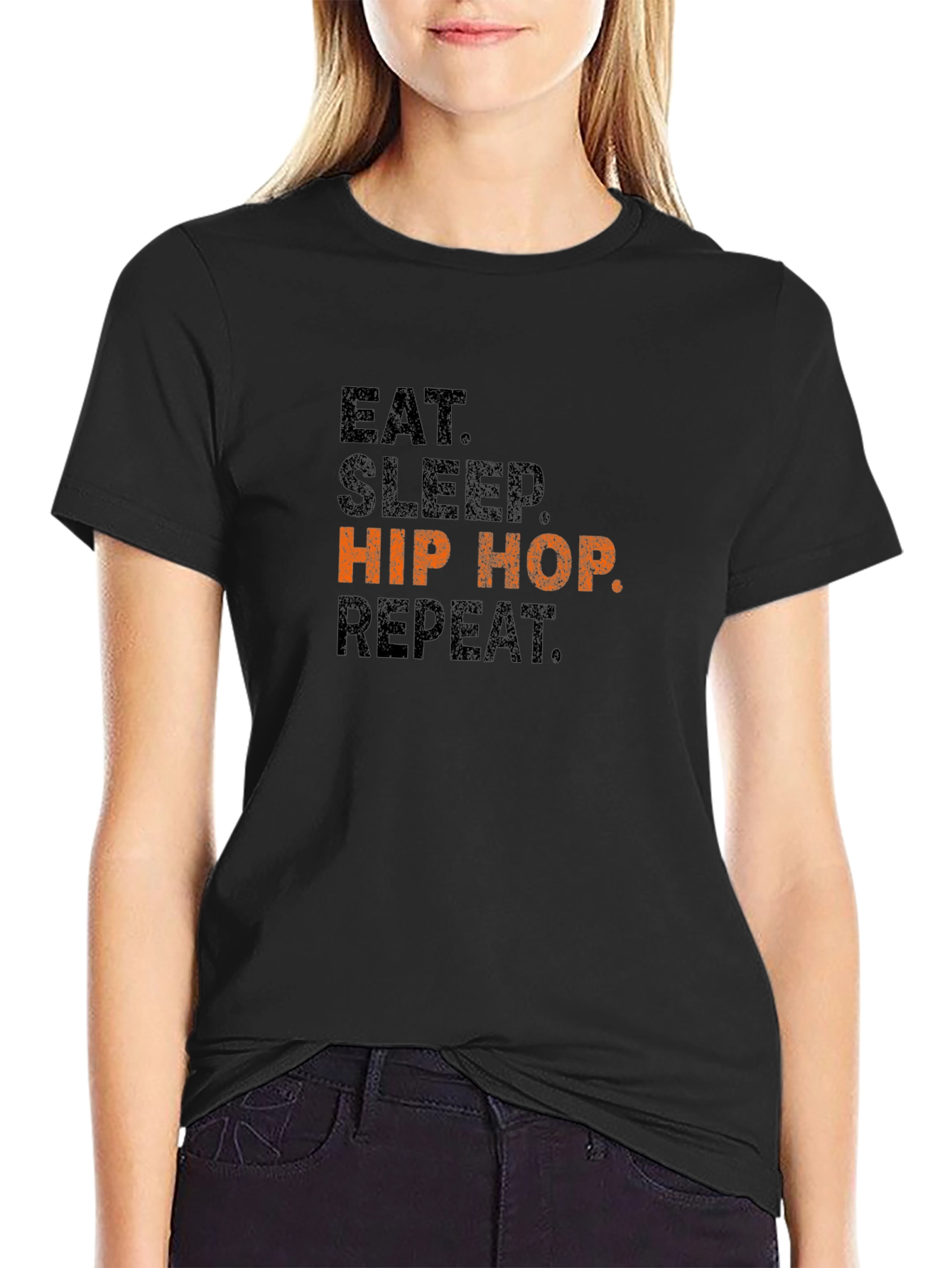 Eat Sleep Hip Hop Repeat Black T-Shirt