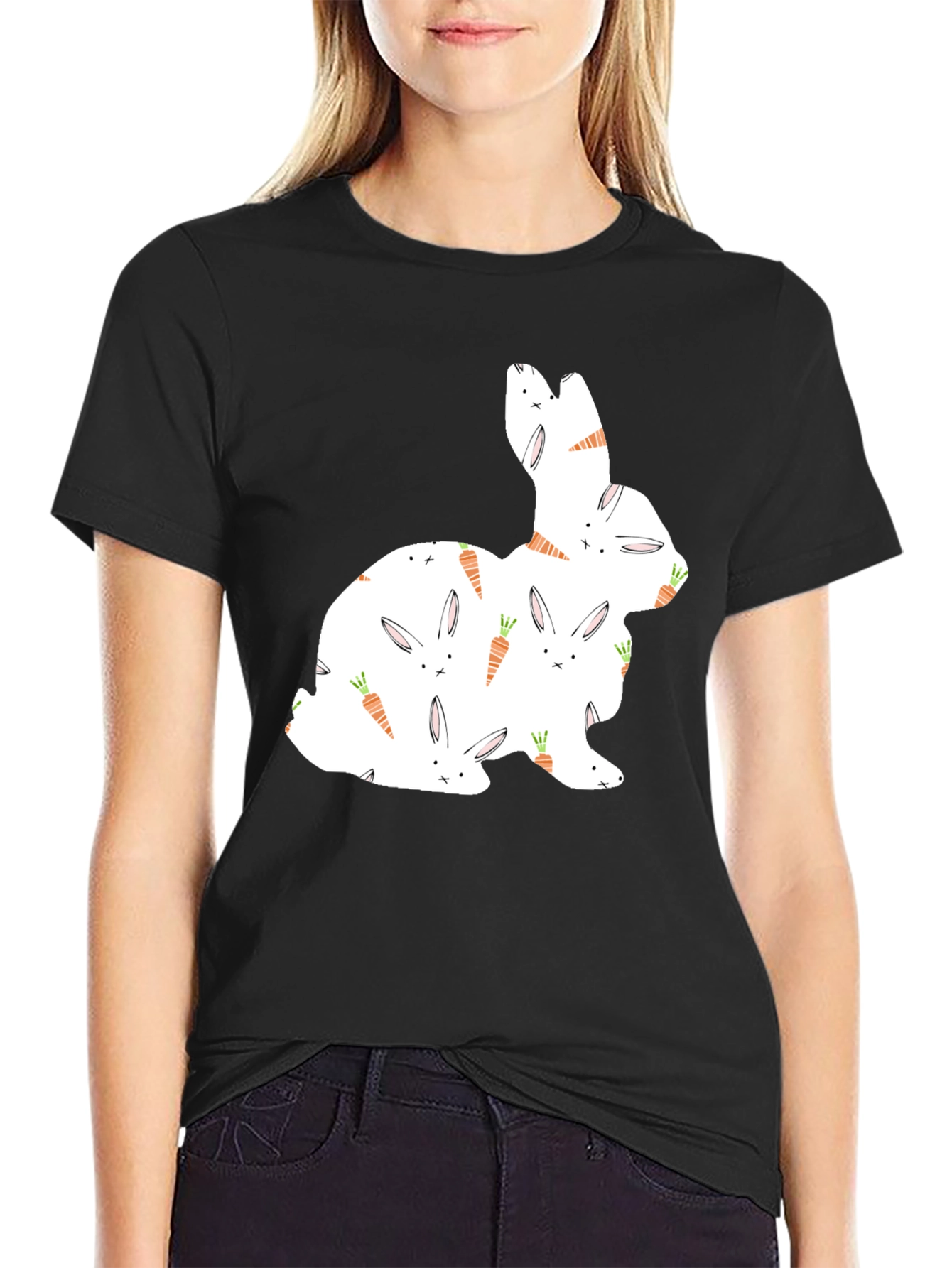 Easter Bunny Carrot Pattern T-Shirt