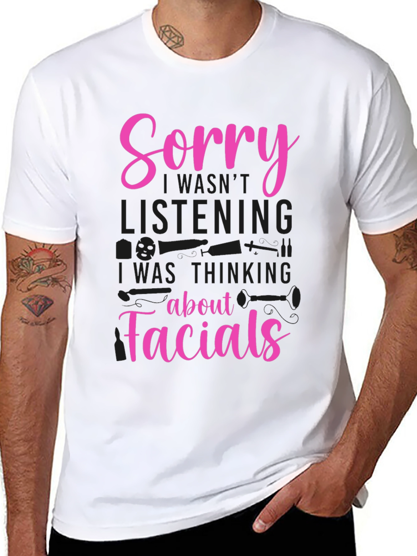 Sorry Facials T-Shirt - Funny Spa Aesthetician Tee