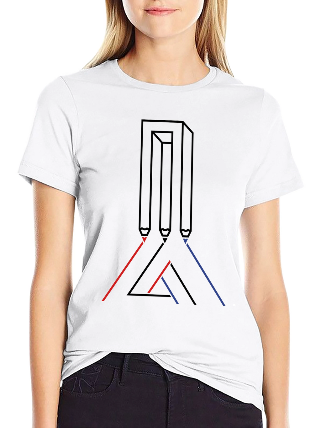Optical Illusion Graphic Tee - Modern Art Shirt
