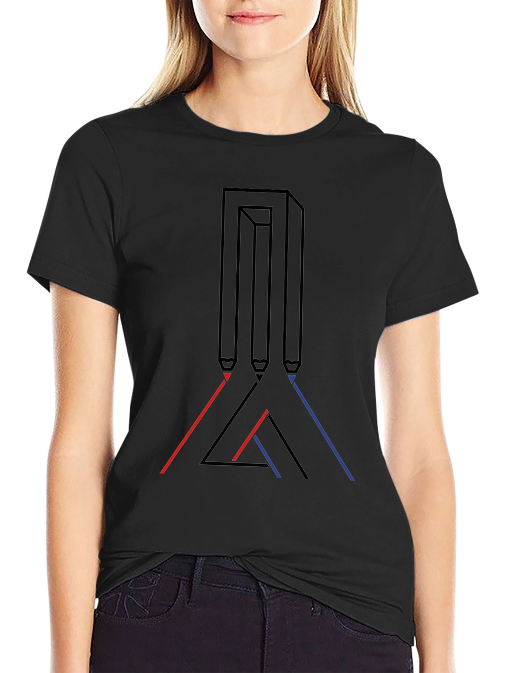 Optical Illusion Graphic Tee - Modern Art Shirt