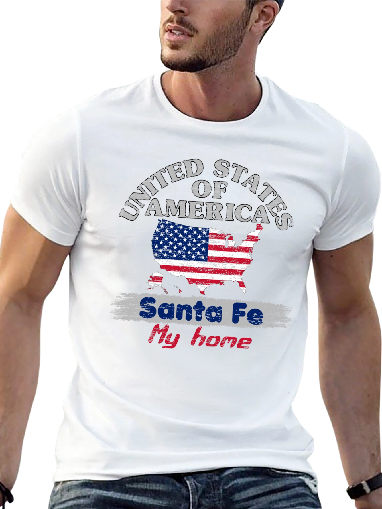 Santa Fe My Home USA Flag T-Shirt