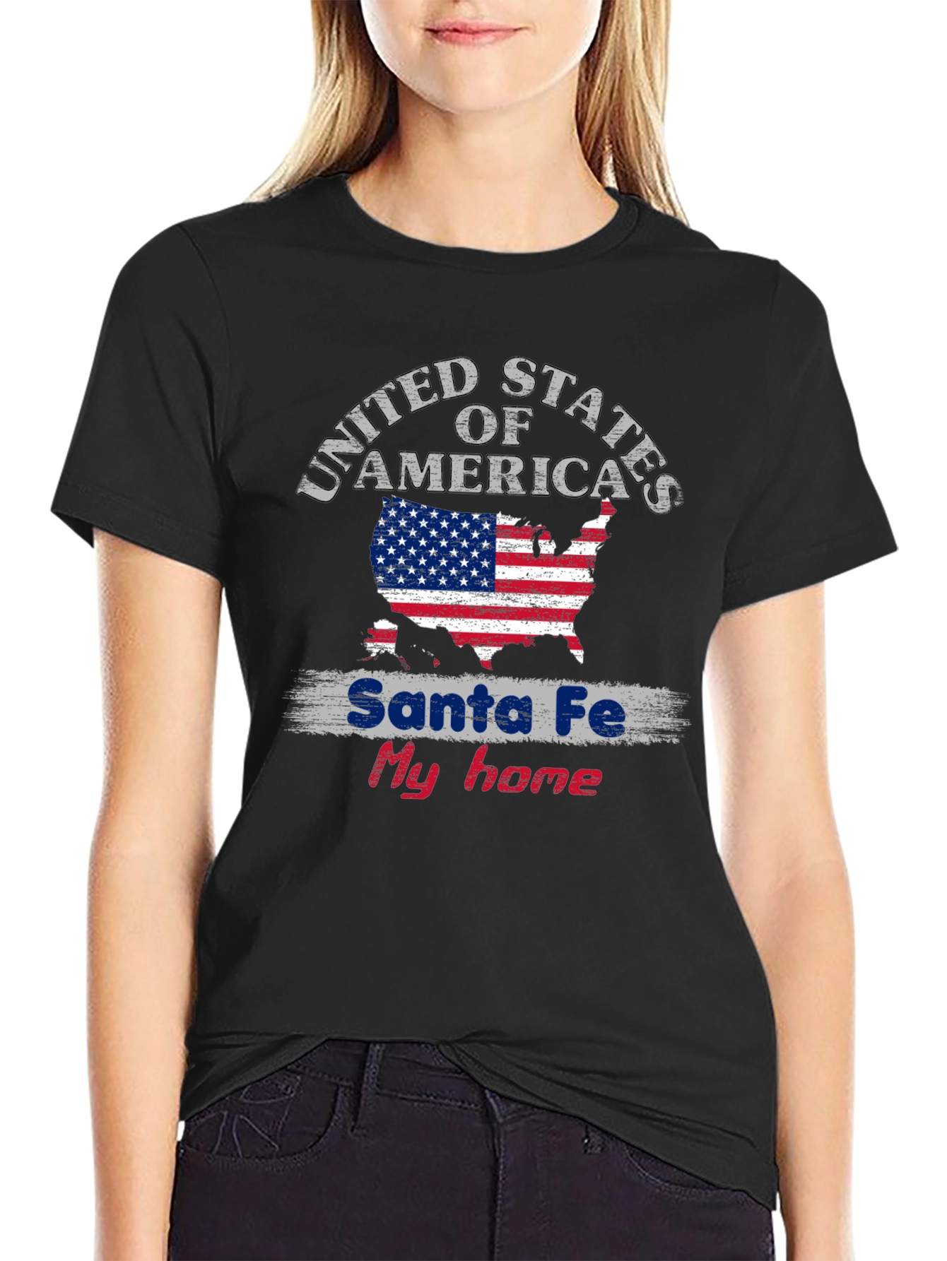 Santa Fe My Home USA Flag T-Shirt