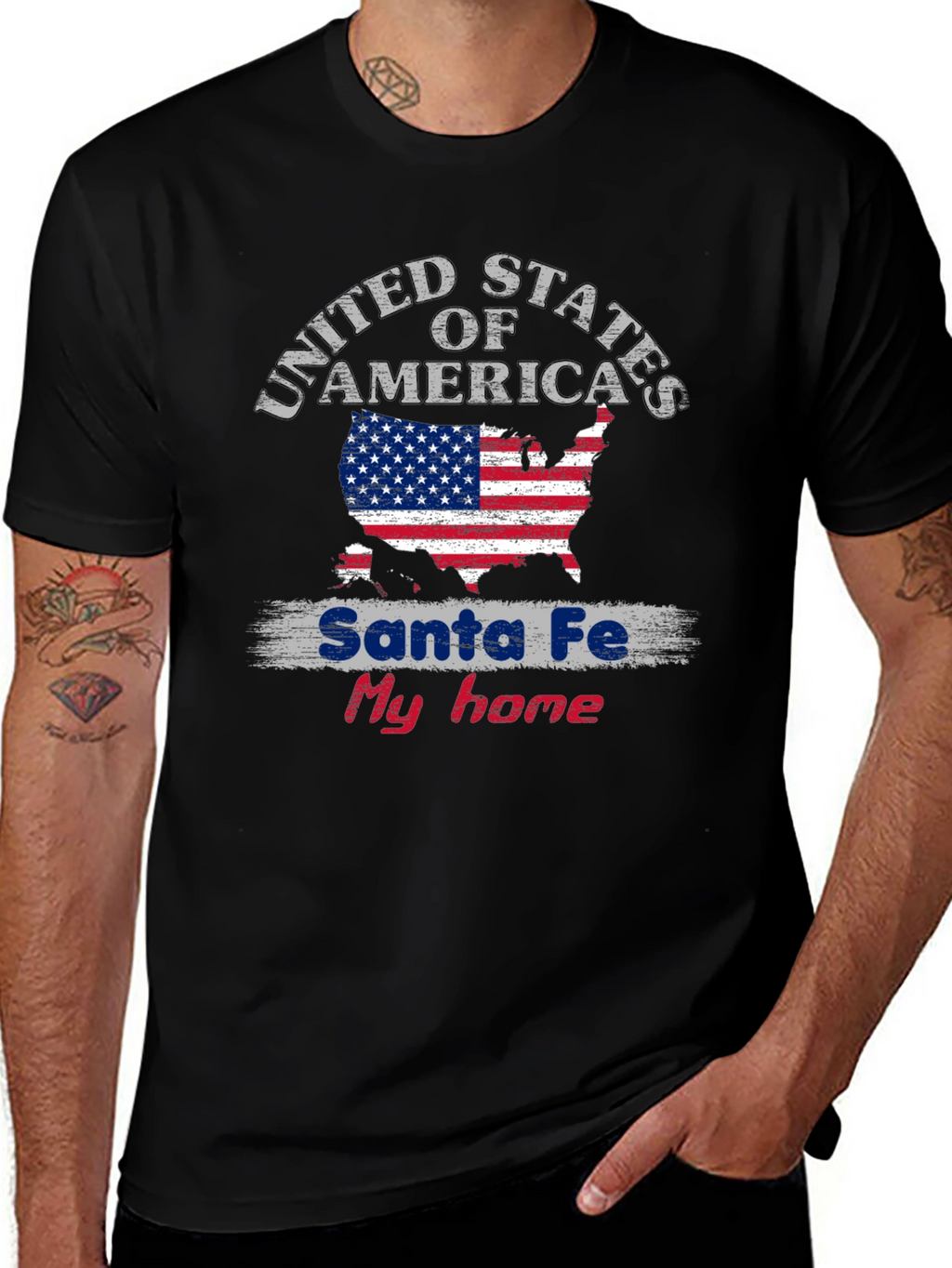 Santa Fe My Home USA Flag T-Shirt