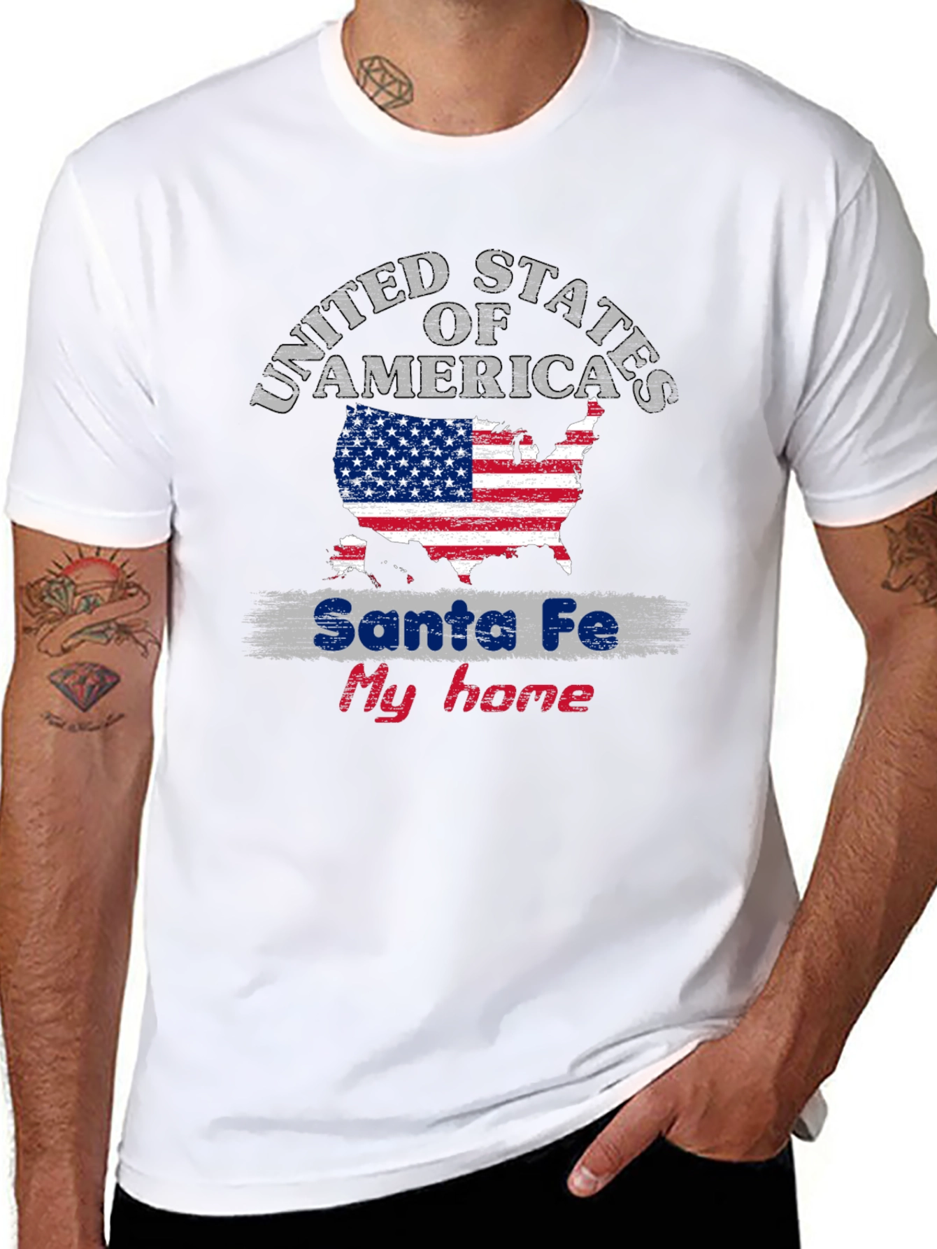 Santa Fe My Home USA Flag T-Shirt