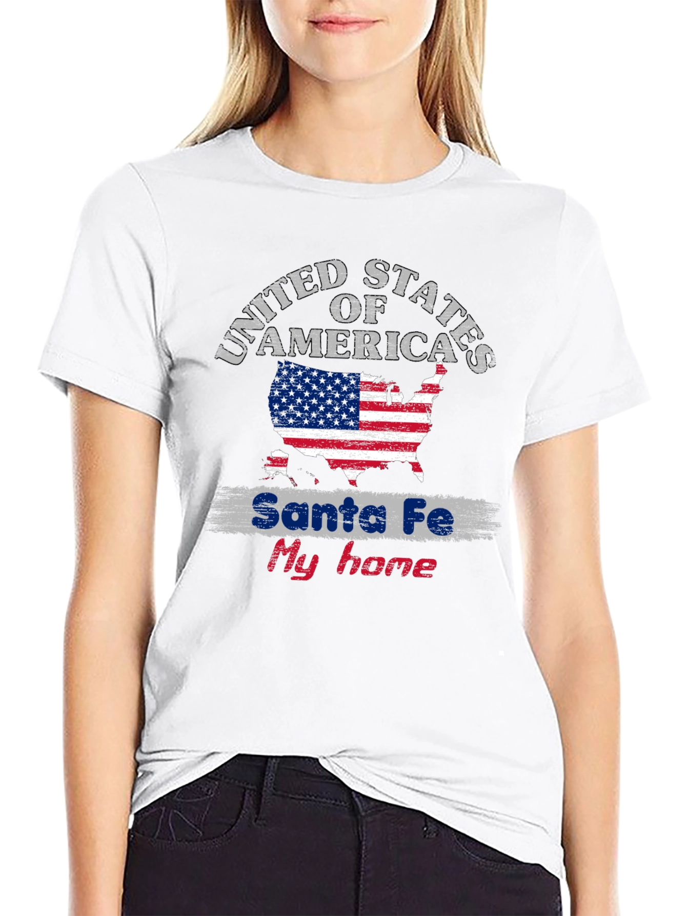 Santa Fe My Home USA Flag T-Shirt