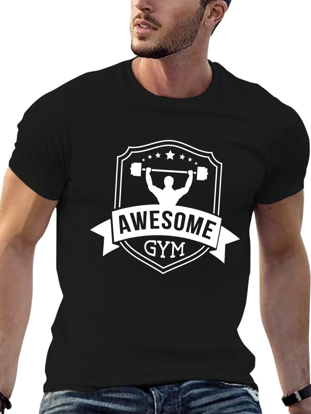 Awesome Gym Black T-Shirt | Weightlifting Apparel
