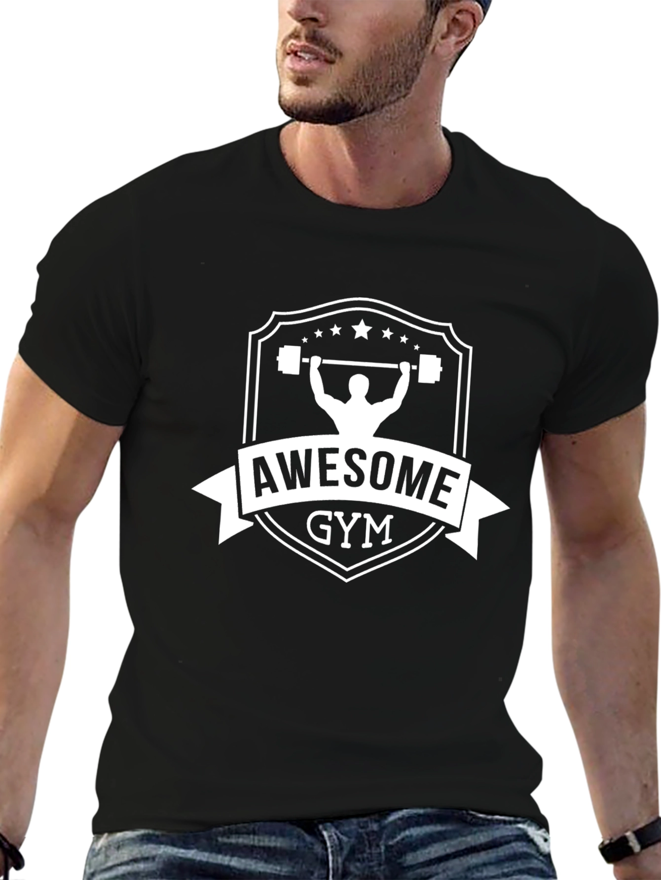 Awesome Gym Black T-Shirt | Weightlifting Apparel
