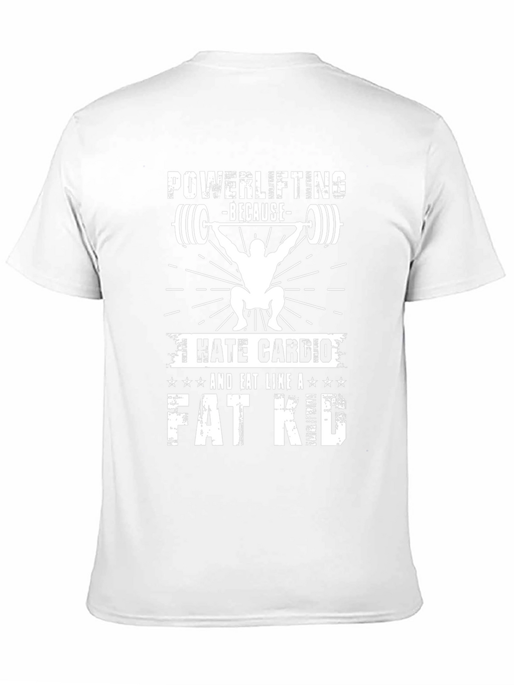 Powerlifting Fat Kid Black Graphic T-Shirt