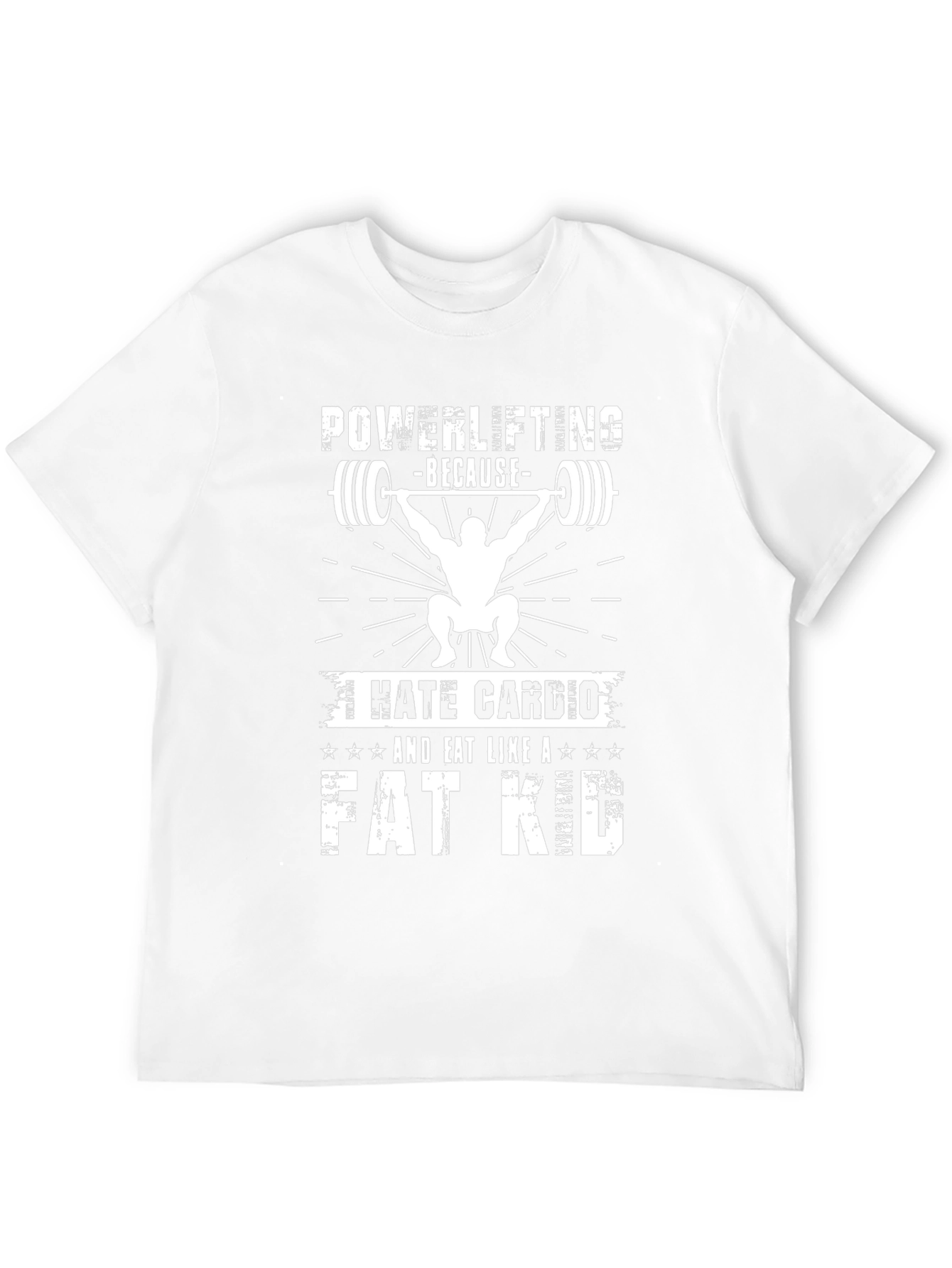 Powerlifting Fat Kid Black Graphic T-Shirt
