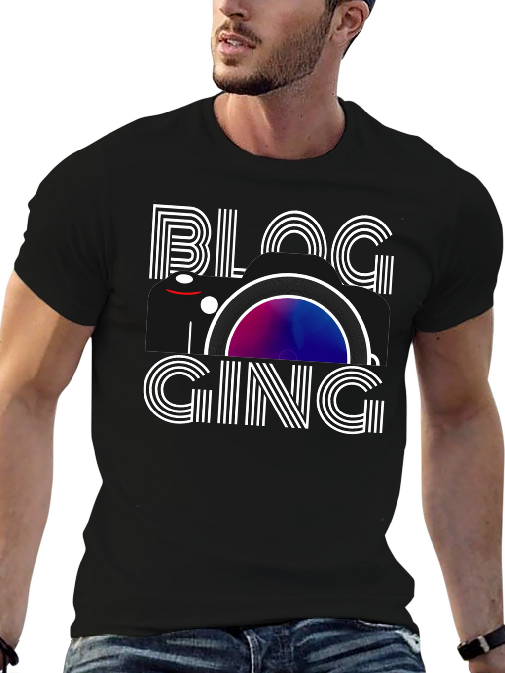 Blogging Graphic Tee - Black