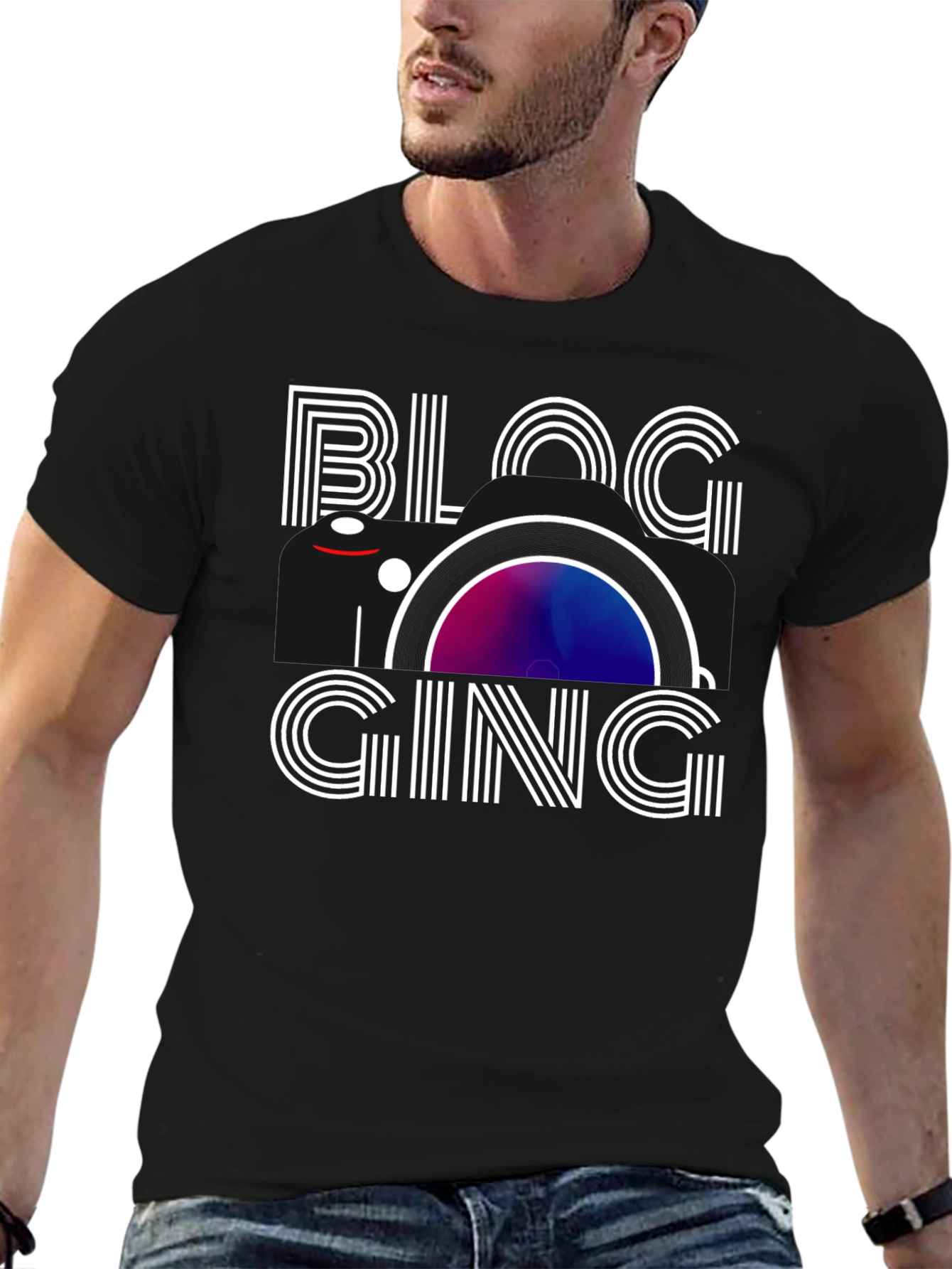 Blogging Graphic Tee - Black
