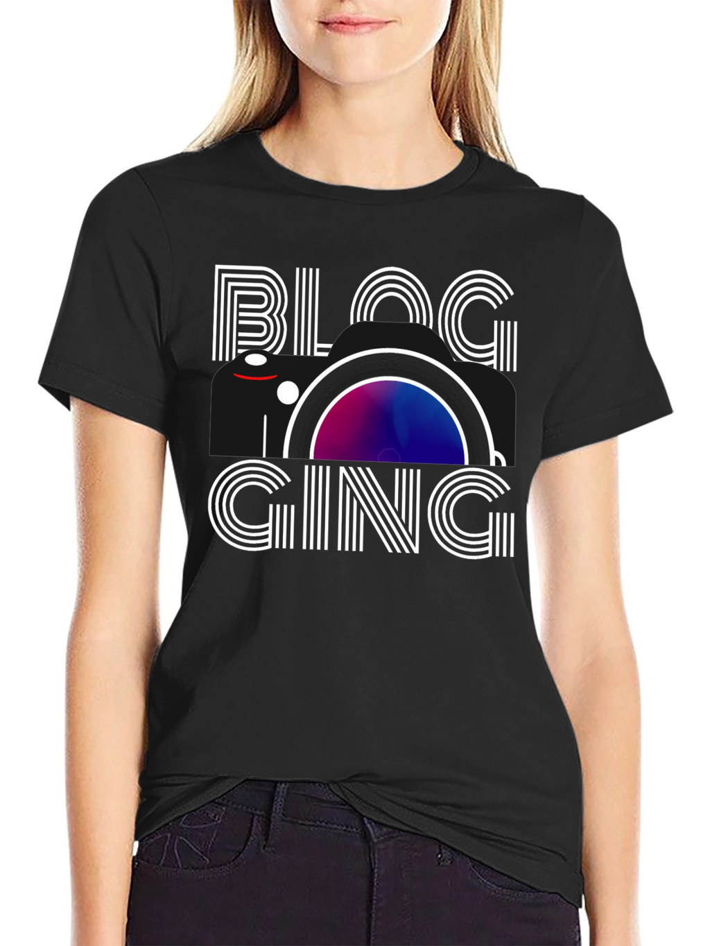 Blogging Graphic Tee - Black
