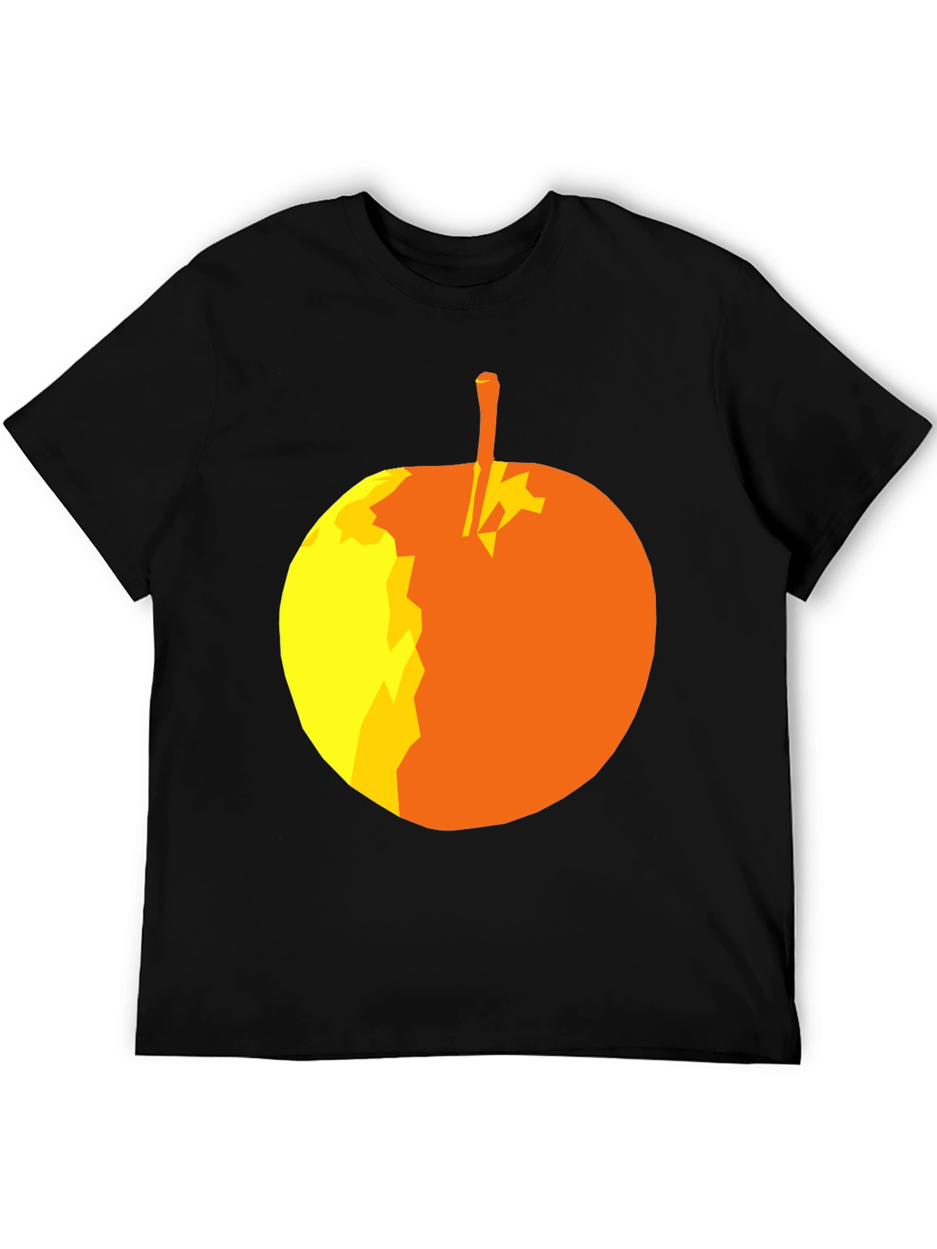 Abstract Apple Graphic T-Shirt - Stylish Black Tee