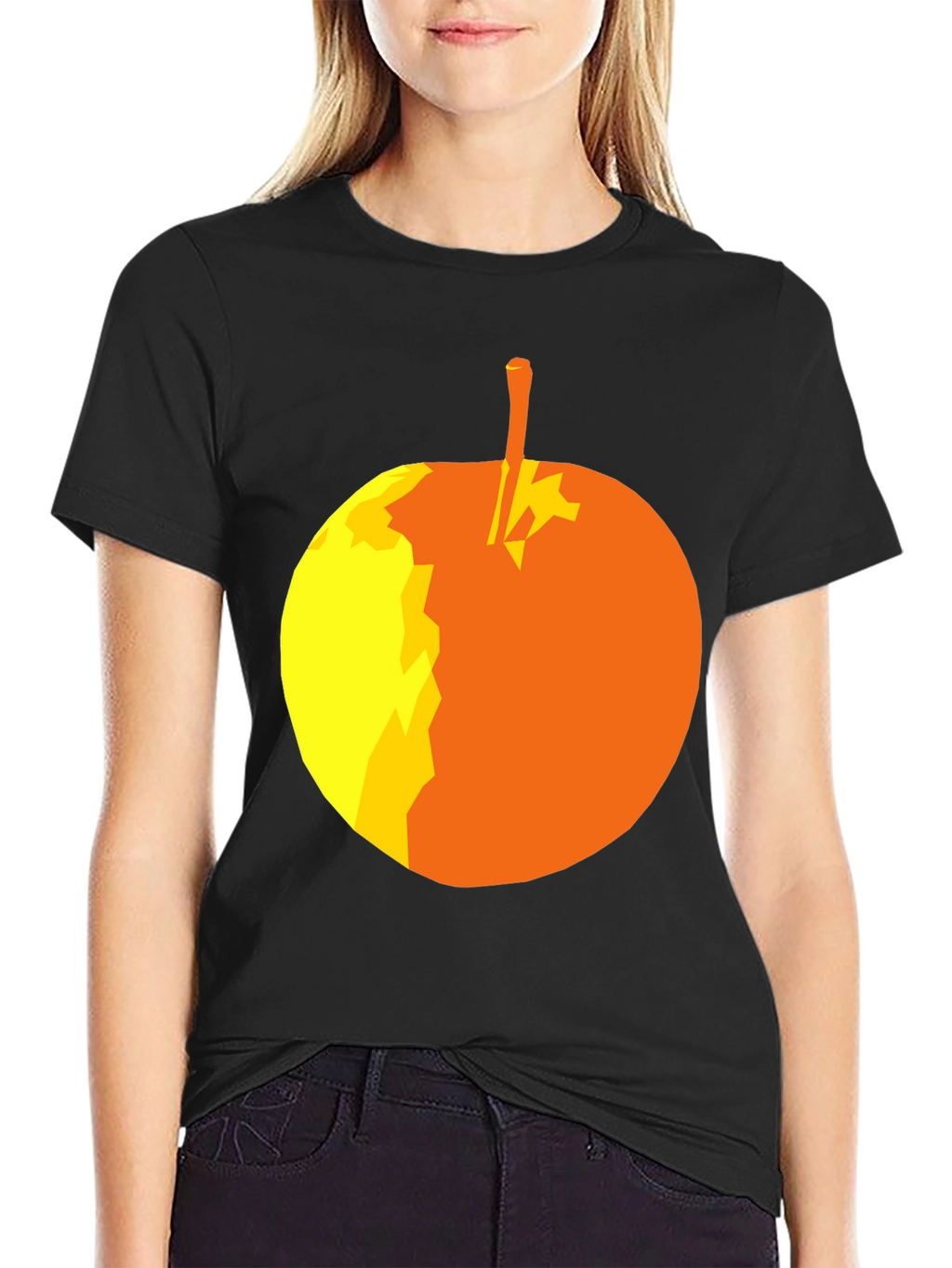 Abstract Apple Graphic T-Shirt - Stylish Black Tee
