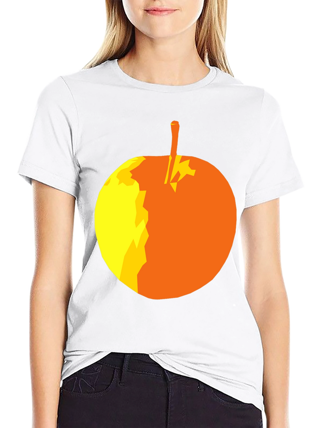 Abstract Apple Graphic T-Shirt - Stylish Black Tee