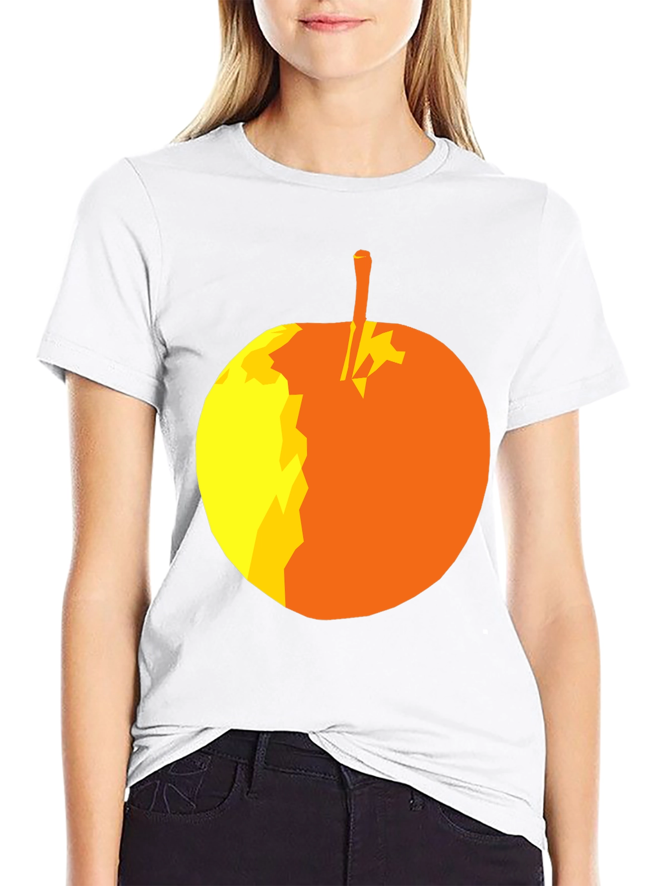Abstract Apple Graphic T-Shirt - Stylish Black Tee