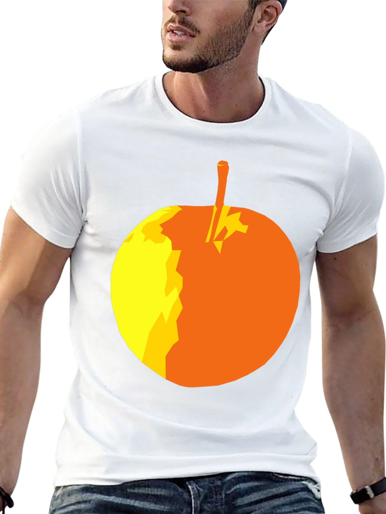 Abstract Apple Graphic T-Shirt - Stylish Black Tee