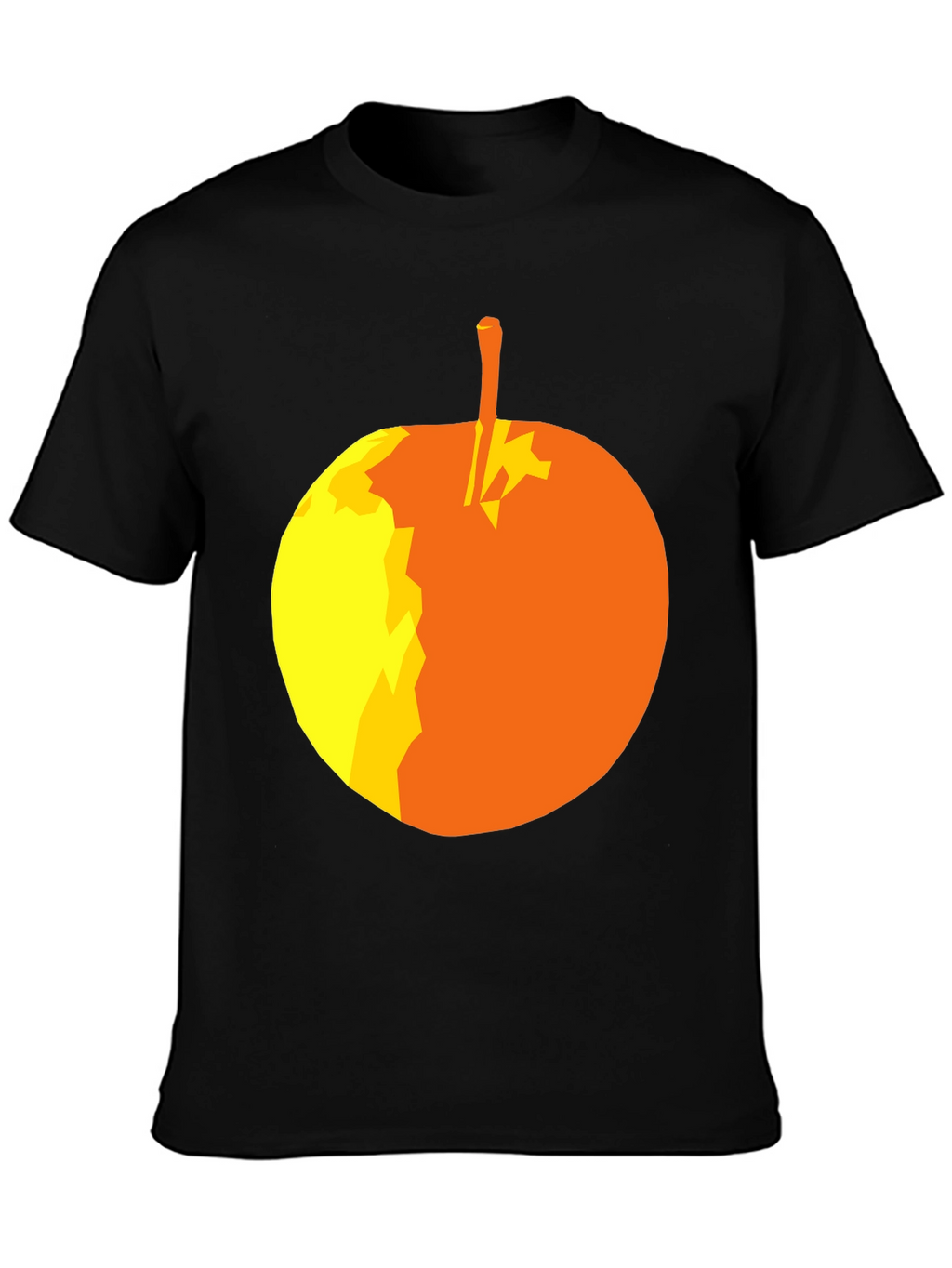 Abstract Apple Graphic T-Shirt - Stylish Black Tee