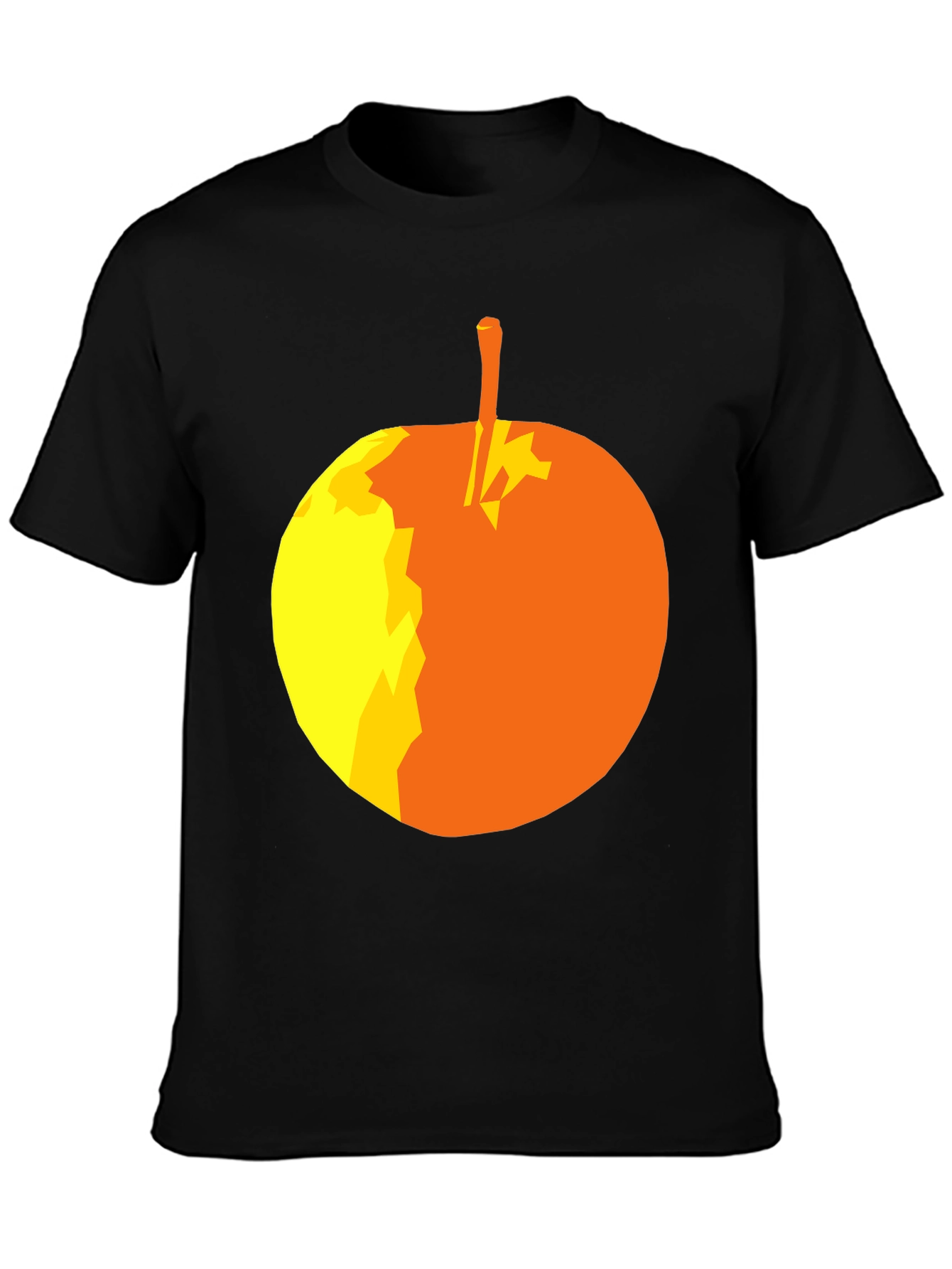 Abstract Apple Graphic T-Shirt - Stylish Black Tee