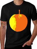 Abstract Apple Graphic T-Shirt - Stylish Black Tee
