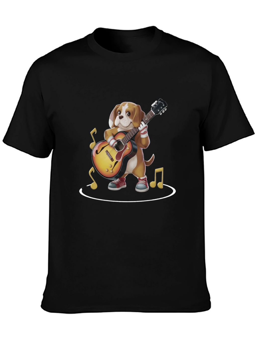 Dog Playing Guitar Graphic Tee