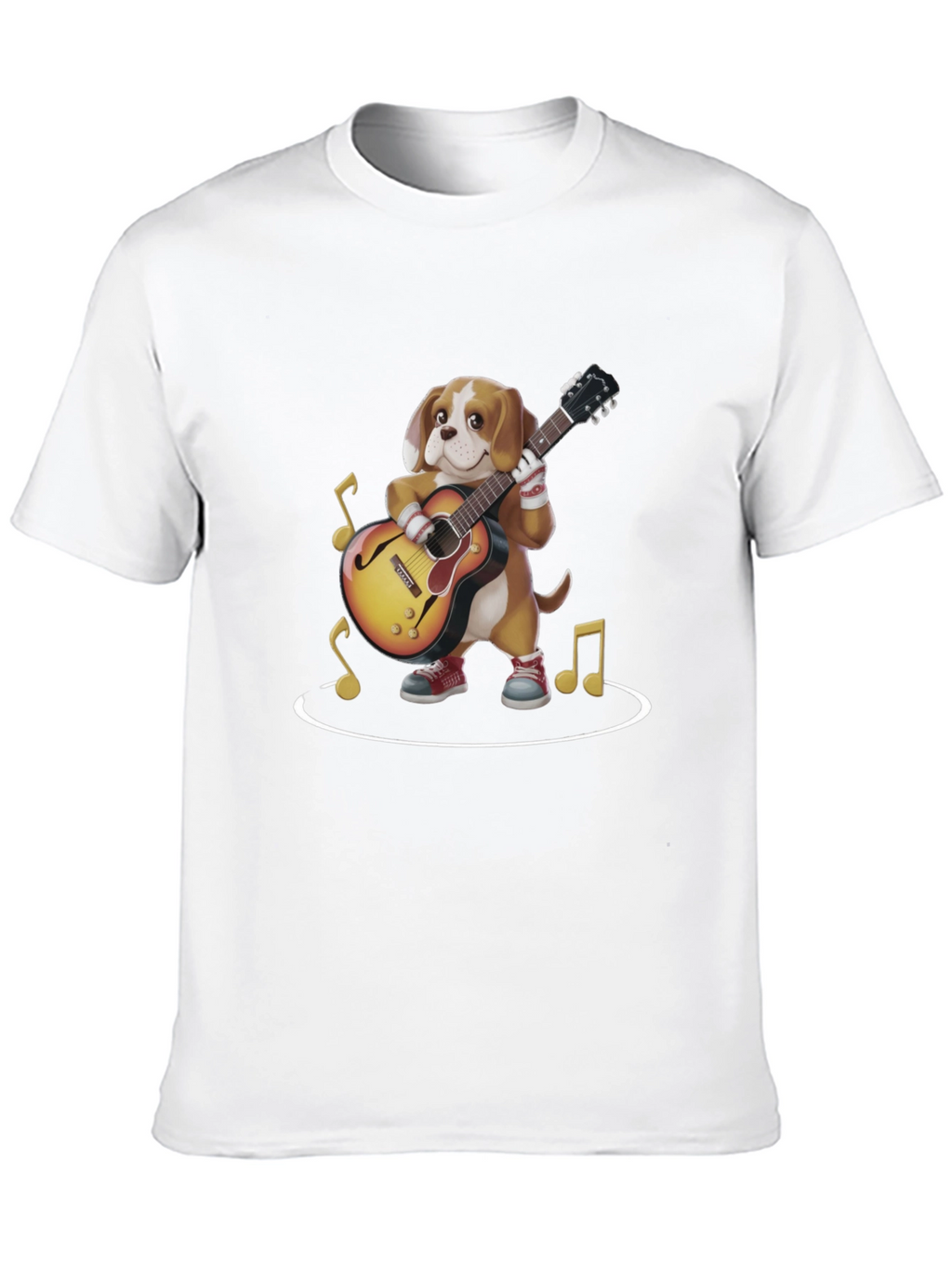 Dog Playing Guitar Graphic Tee
