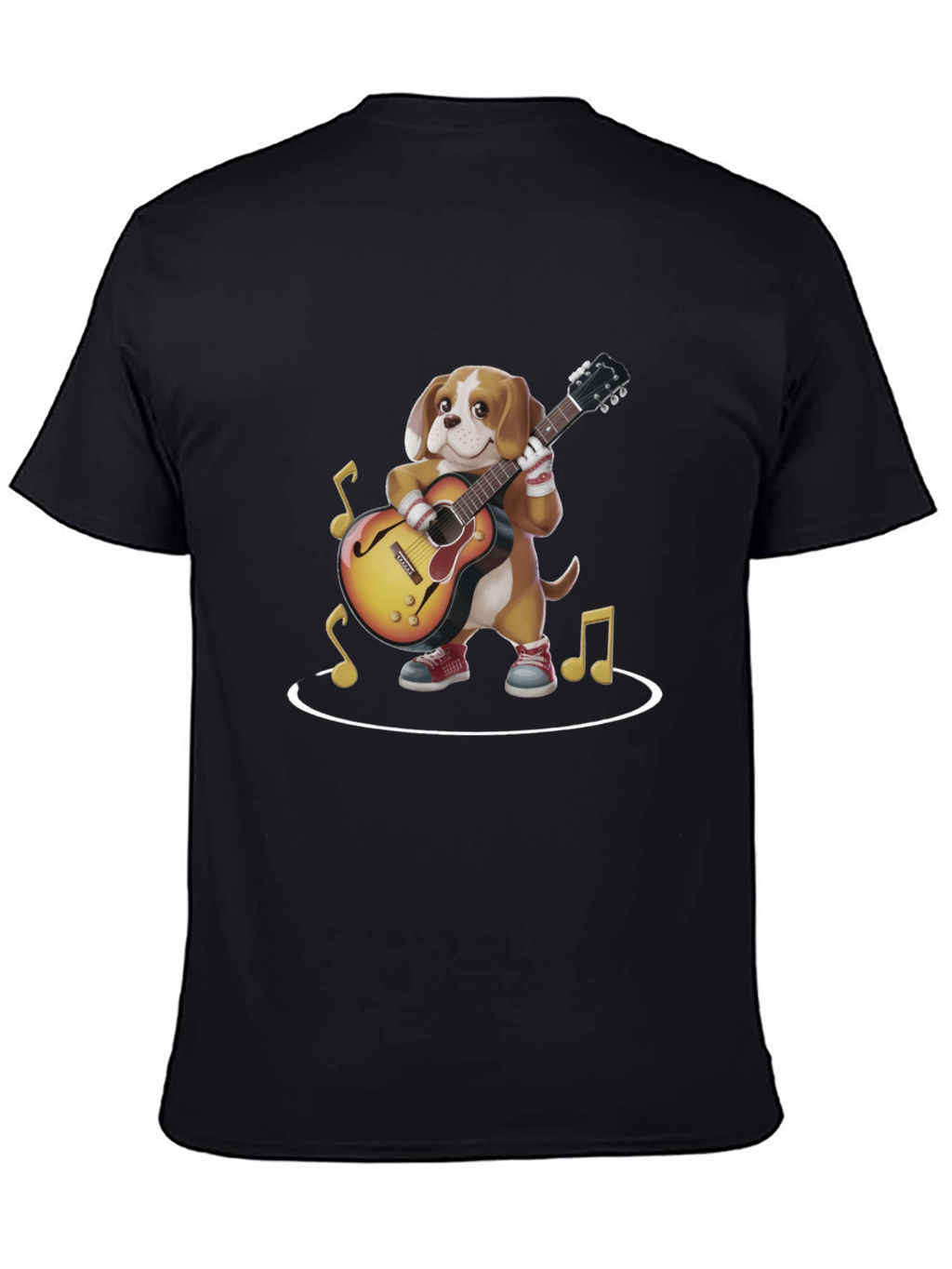 Dog Playing Guitar Graphic Tee