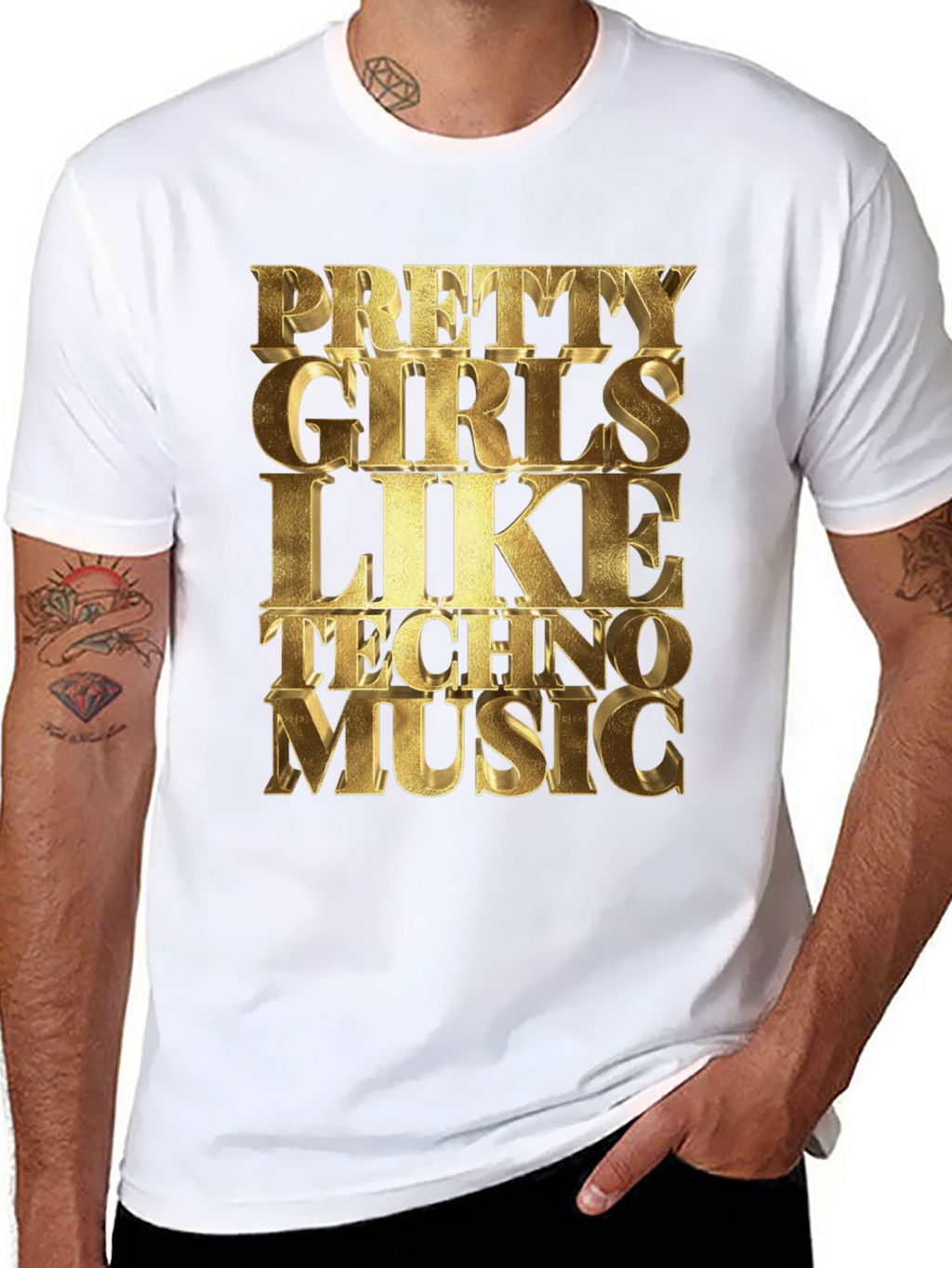Pretty Girls Love Techno Music Graphic Tee