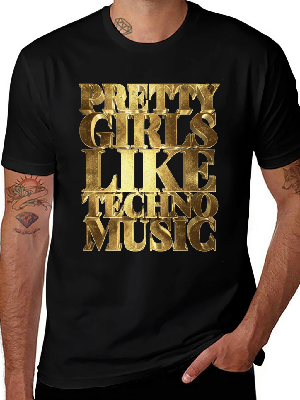 Pretty Girls Love Techno Music Graphic Tee