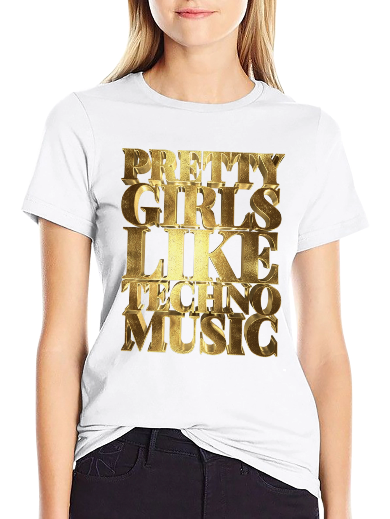 Pretty Girls Love Techno Music Graphic Tee