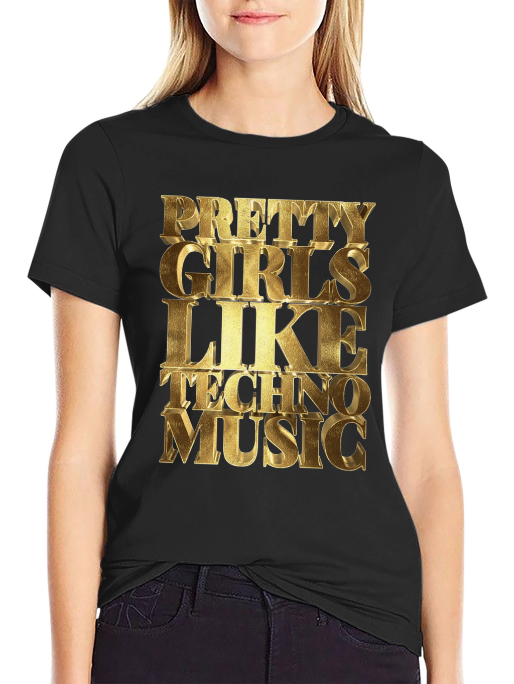 Pretty Girls Love Techno Music Graphic Tee