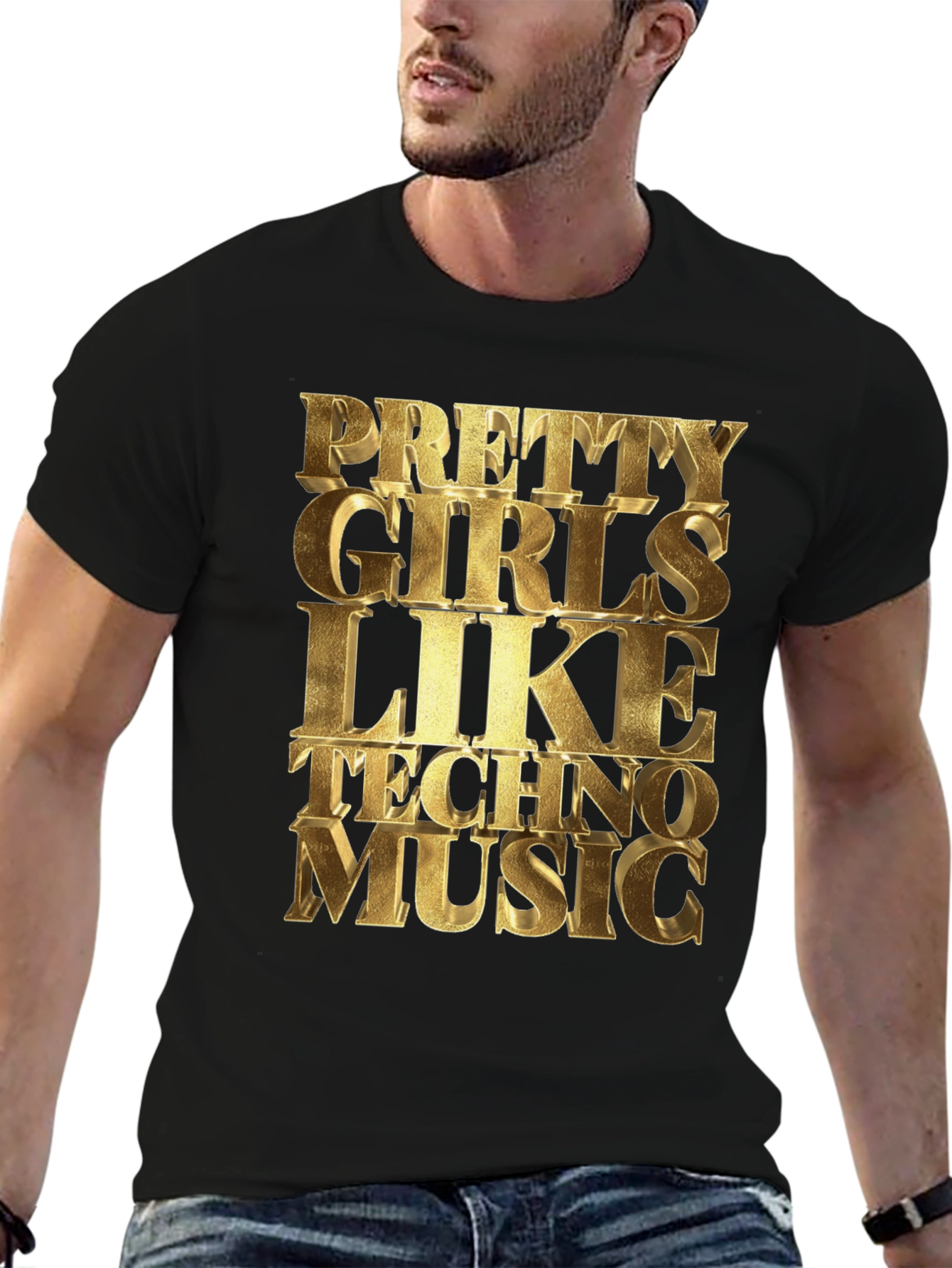 Pretty Girls Love Techno Music Graphic Tee