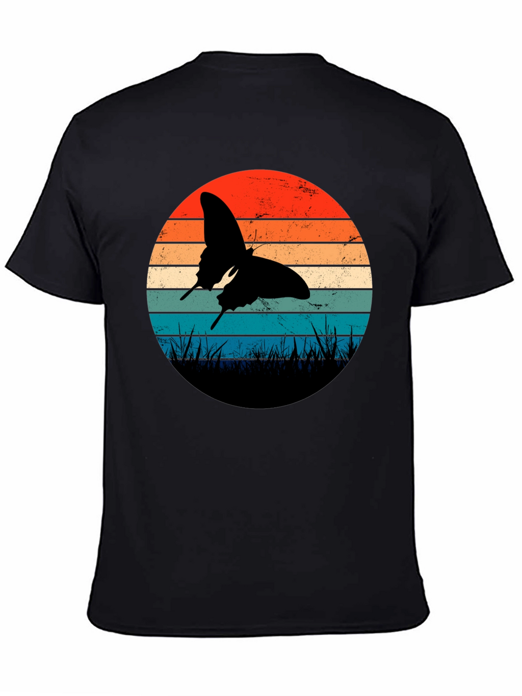 Retro Butterfly Sunset Graphic Tee