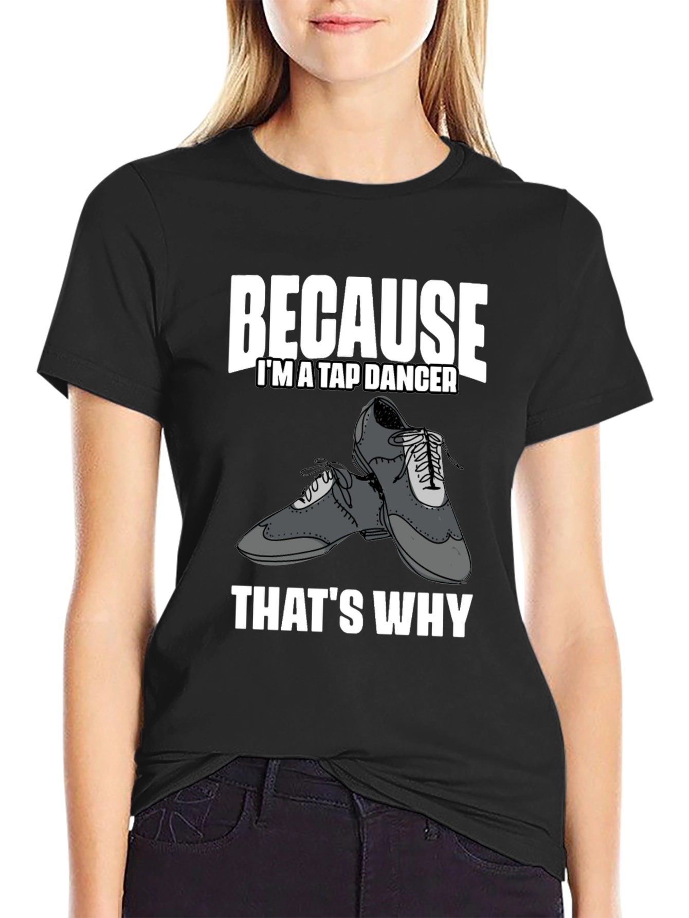 Tap Dancer Graphic Tee - Black Cotton T-Shirt