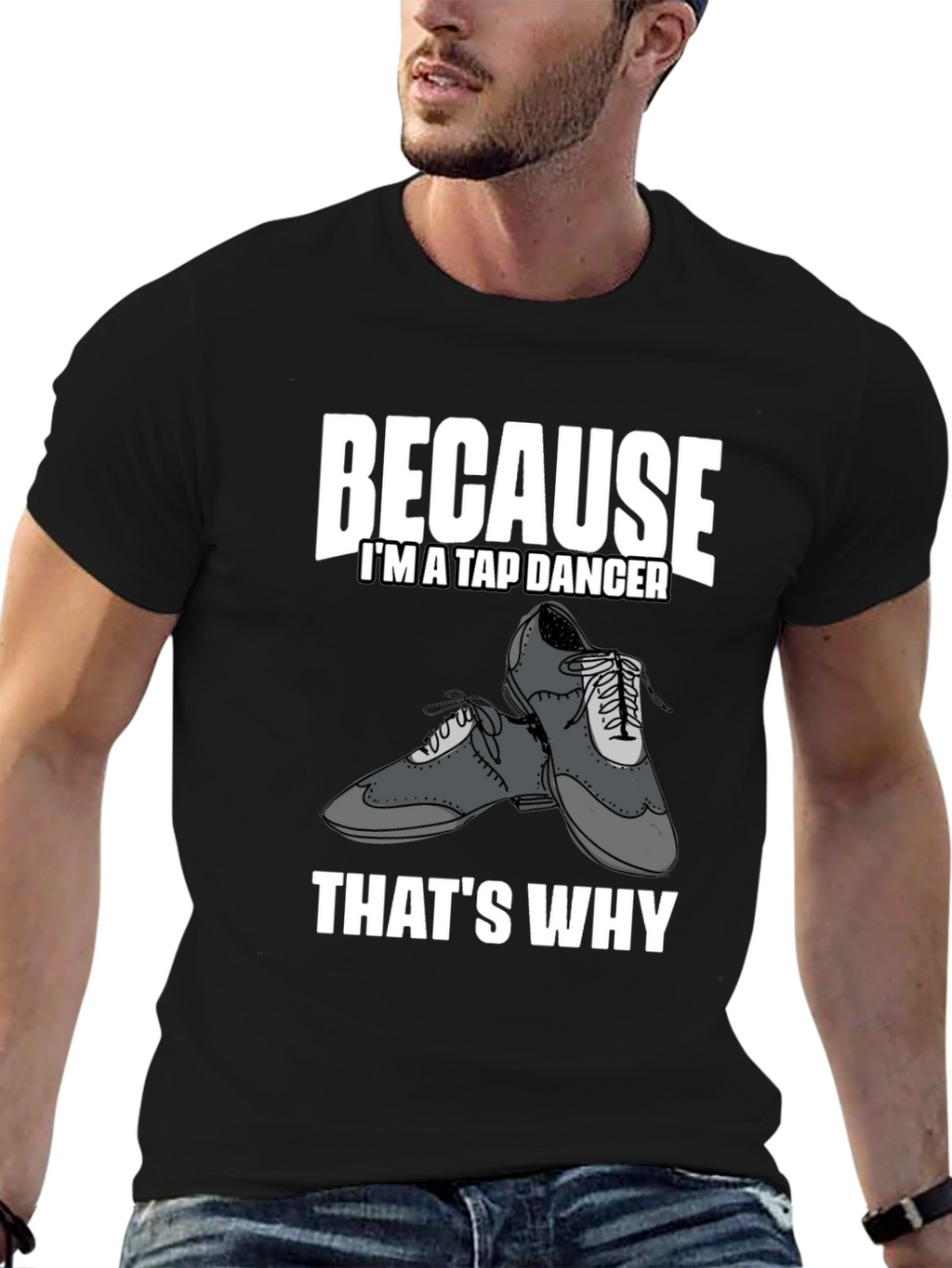 Tap Dancer Graphic Tee - Black Cotton T-Shirt