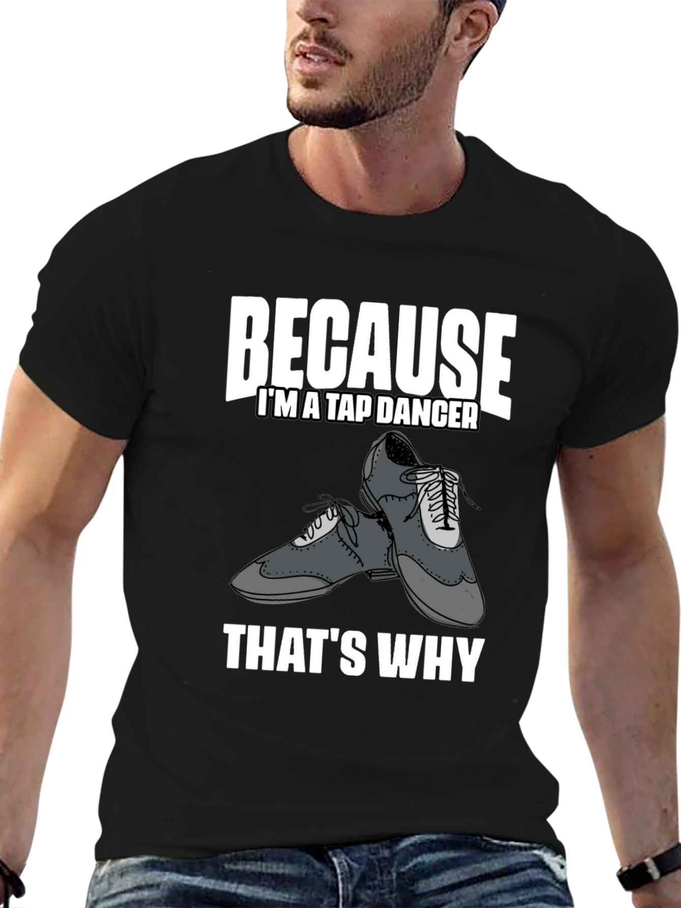 Tap Dancer Graphic Tee - Black Cotton T-Shirt