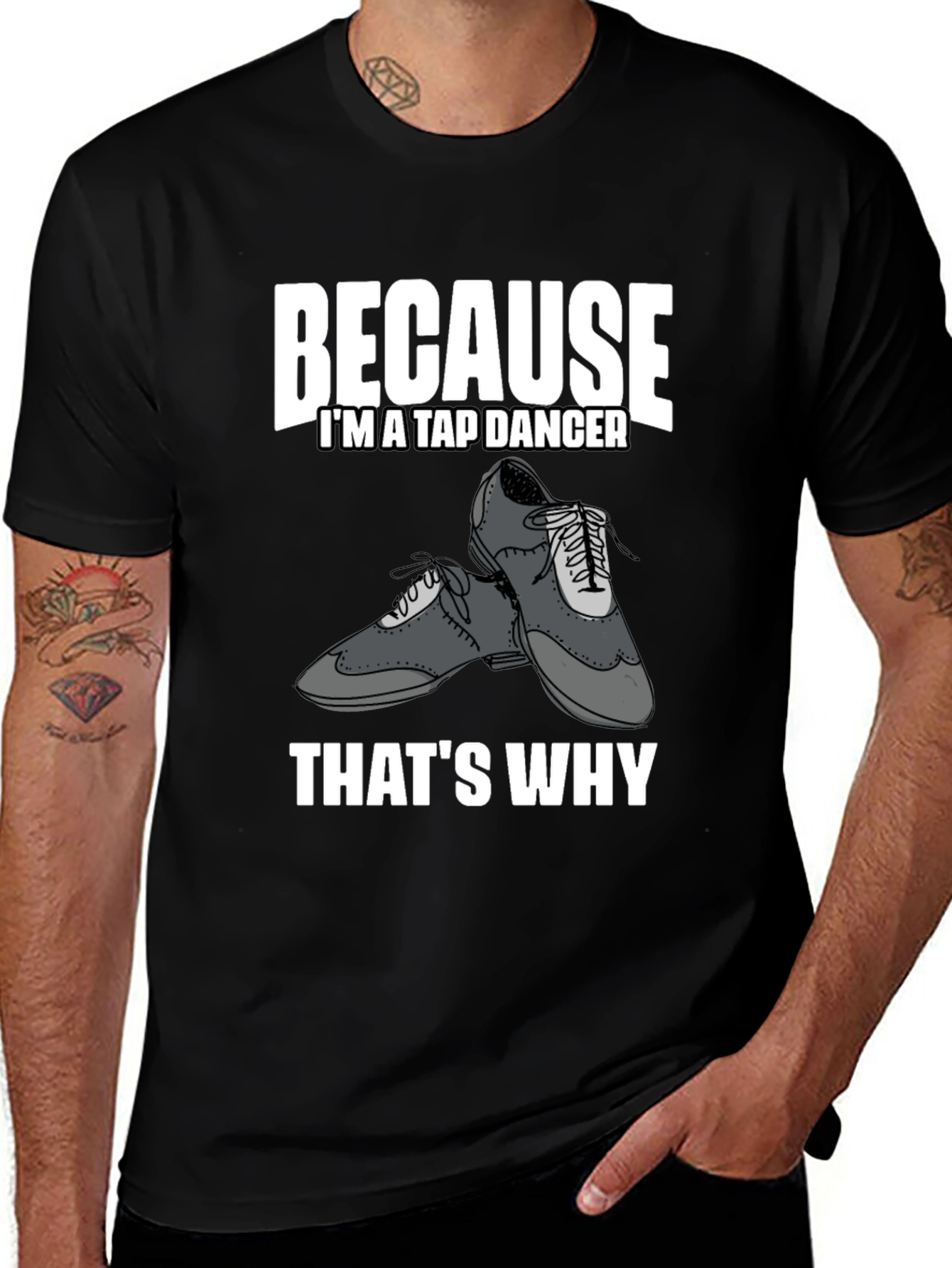 Tap Dancer Graphic Tee - Black Cotton T-Shirt