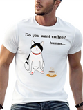 Cat Coffee Humor T-Shirt